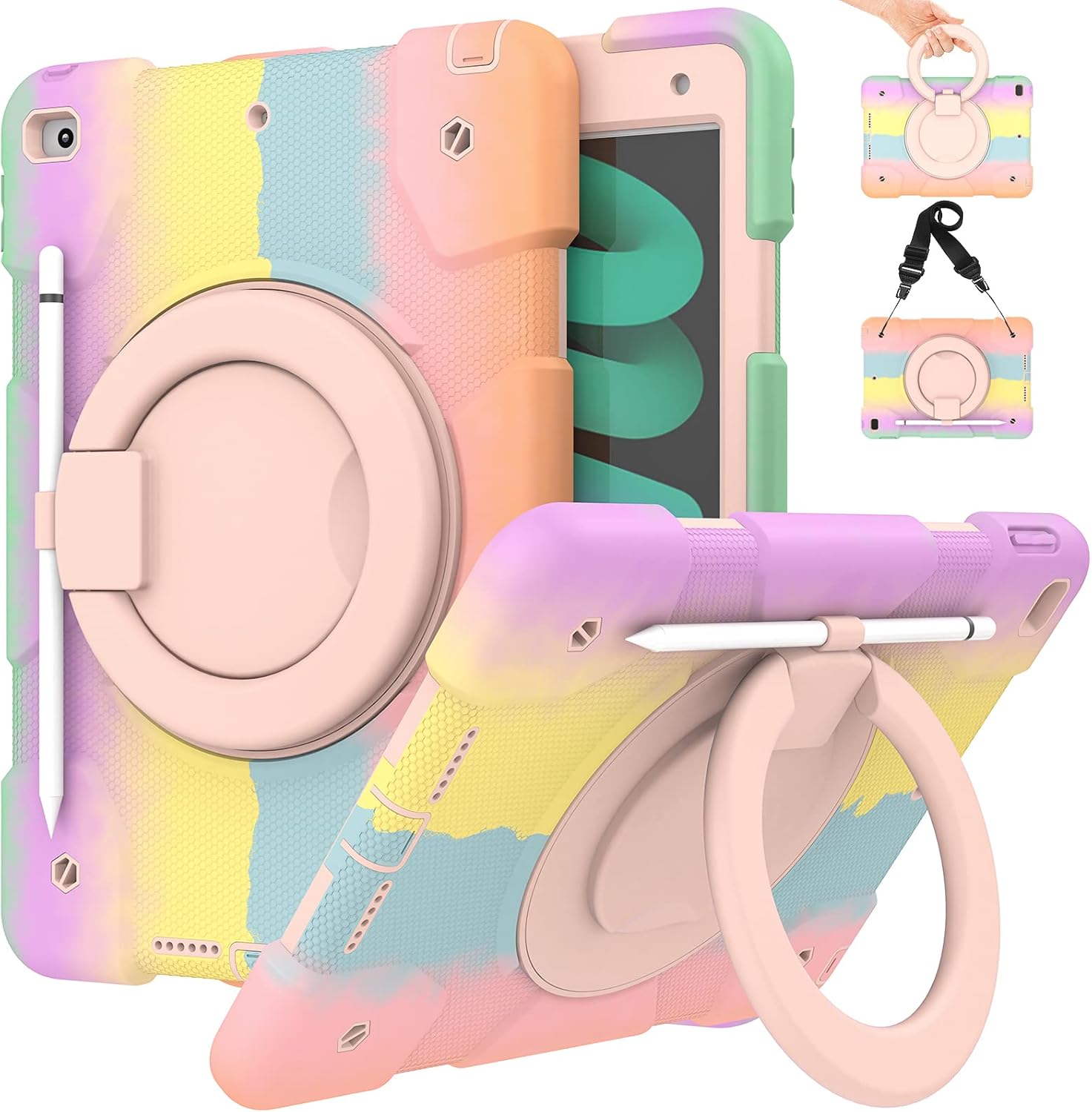 Case for iPad 10.2 inch 9th/8th/7th Generation, Heavy Duty Shockproof Cover with...