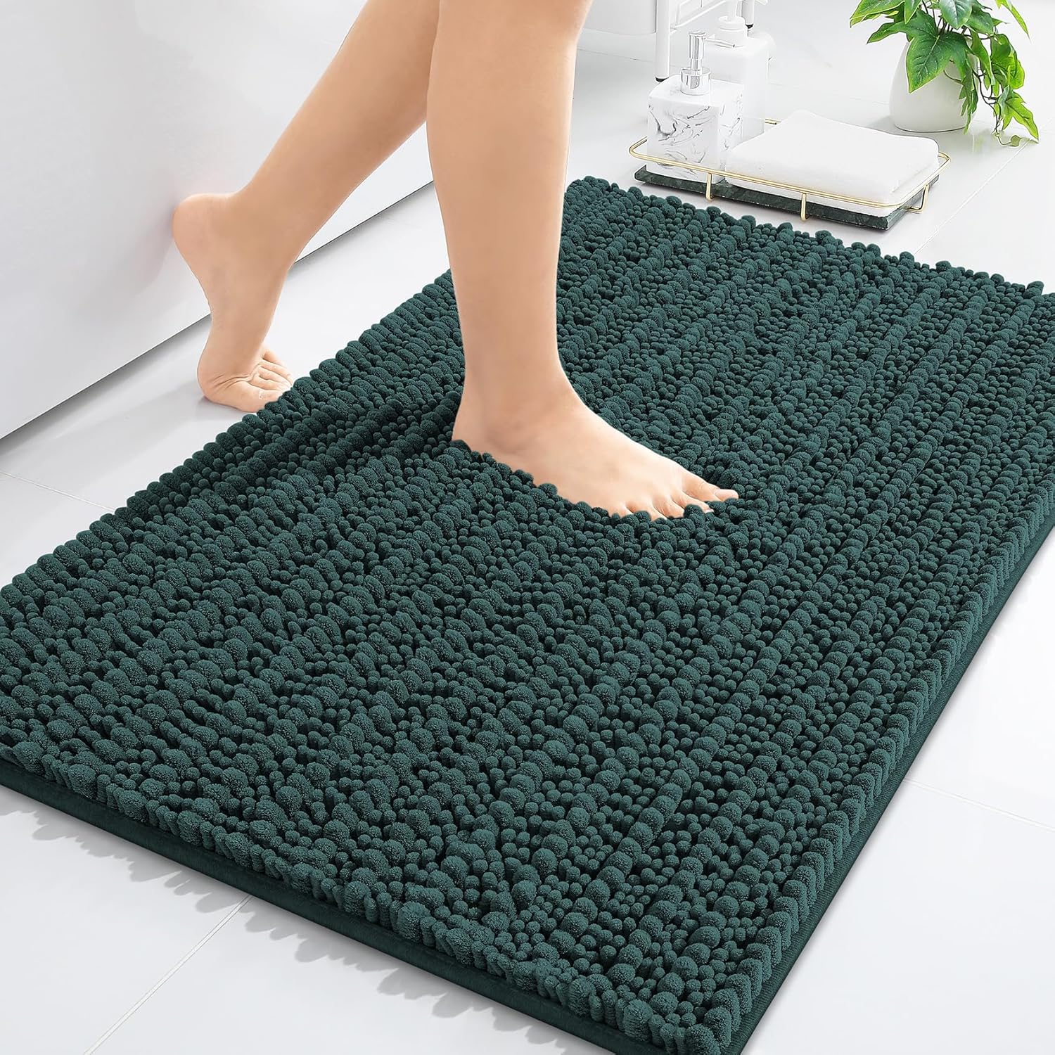 Arotive Luxury Chenille Bathroom Rug Mat, Extra Soft Thick Absorbent Shaggy Bath...
