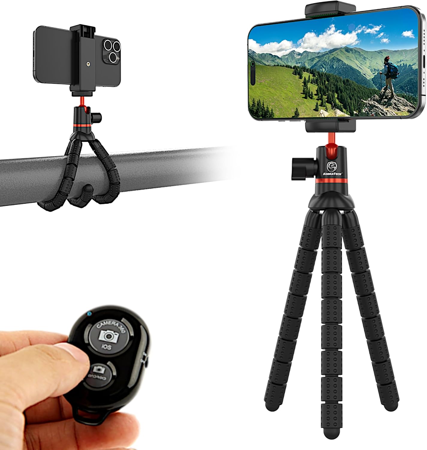 Mini Flexible Tripod for Cell Phones - iPhone Tripod Stand with Wireless Remote...
