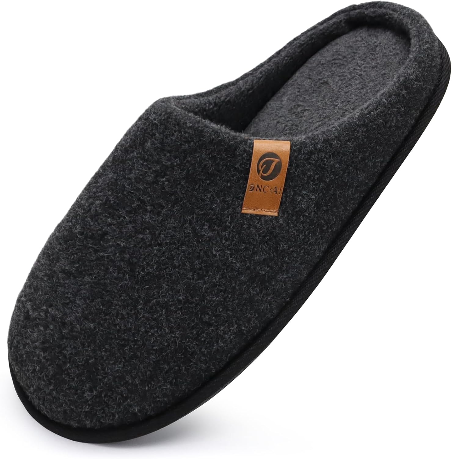 ONCAI Mens Slippers Memory Foam Slippers Slip On Warm Fluffy House Indoor/Outdoo...