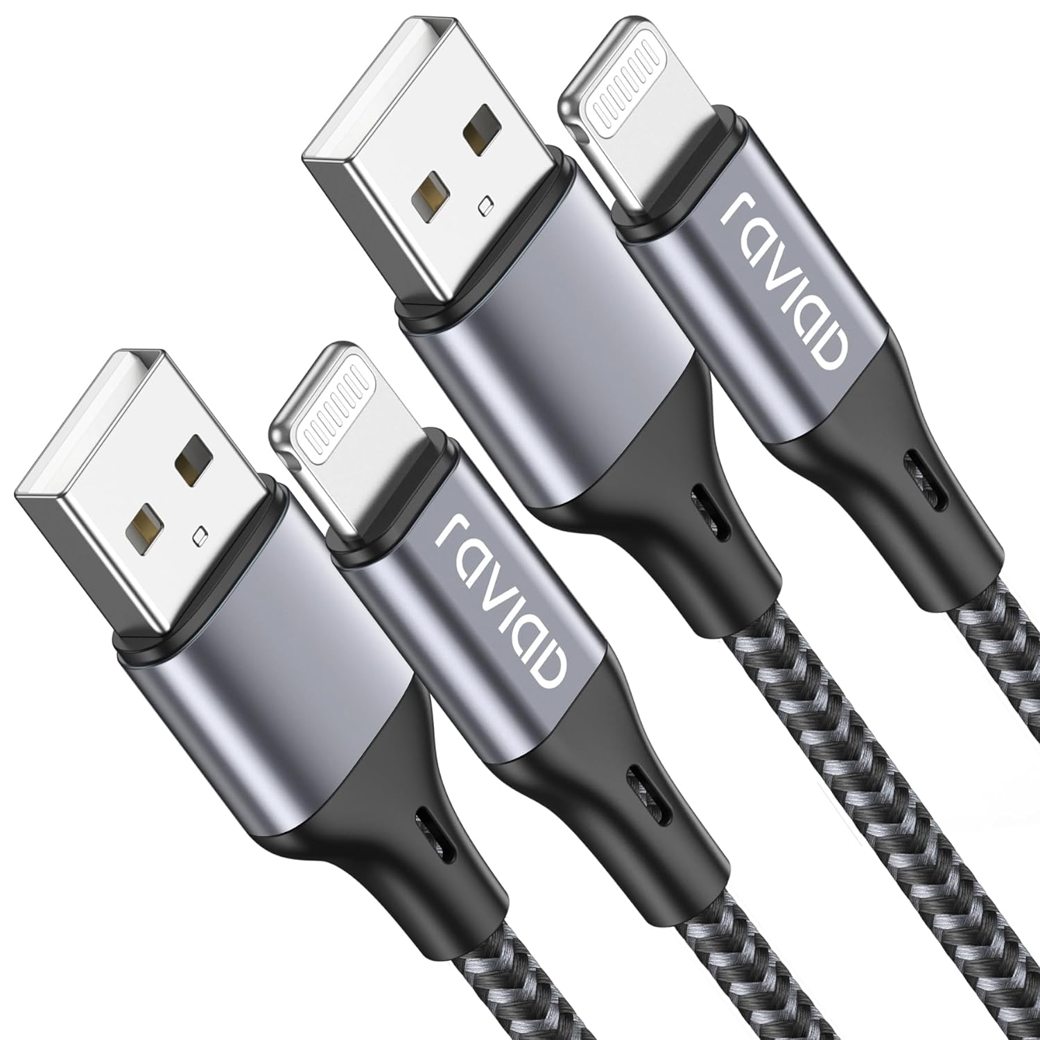 RAVIAD iPhone Charger Cable, [2Pack 4ft/1.2m, MFi Certified] Lightning Cable Nyl...