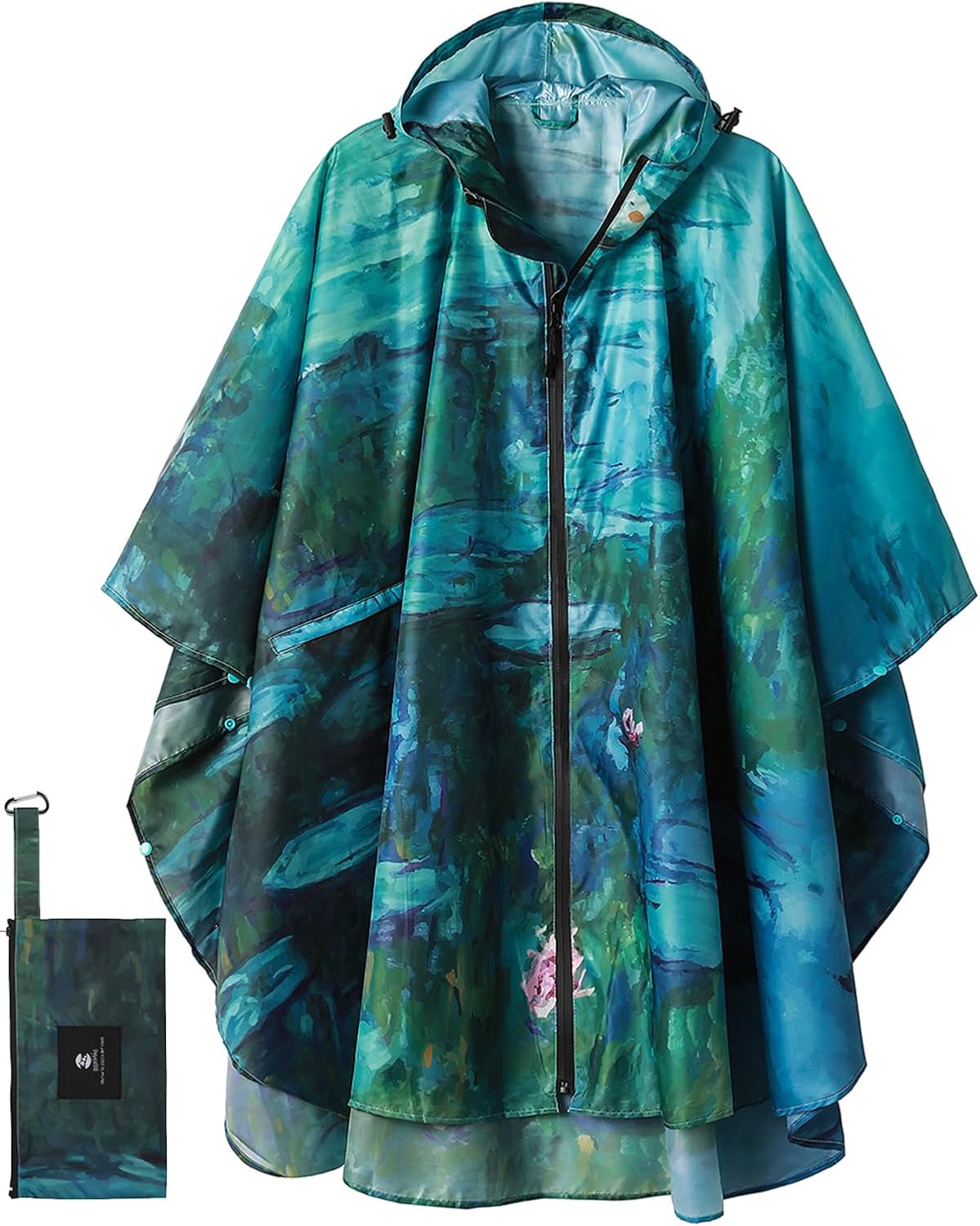 SaphiRose Unisex Rain Poncho Raincoat Hooded for Adults Women with Pockets One S...