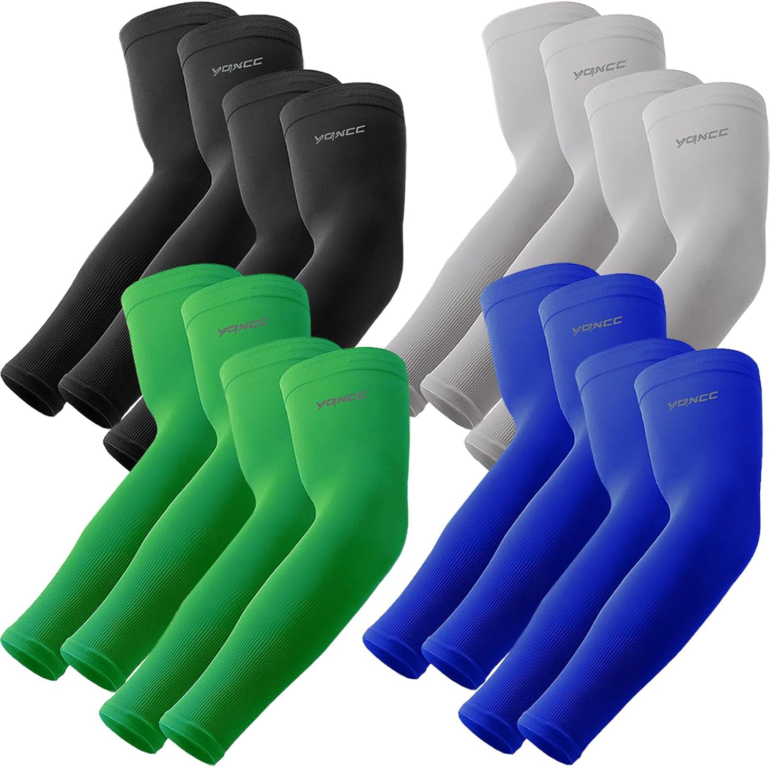 YQXCC 4 Pairs Arm Sleeves, Cooling UV Sun Protection Sports Compression Sleeves...