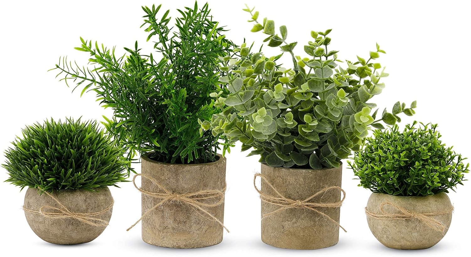 4Pack Small Fake Plants for Bathroom Decor, Artificial Plants Indoor, Faux Plant...