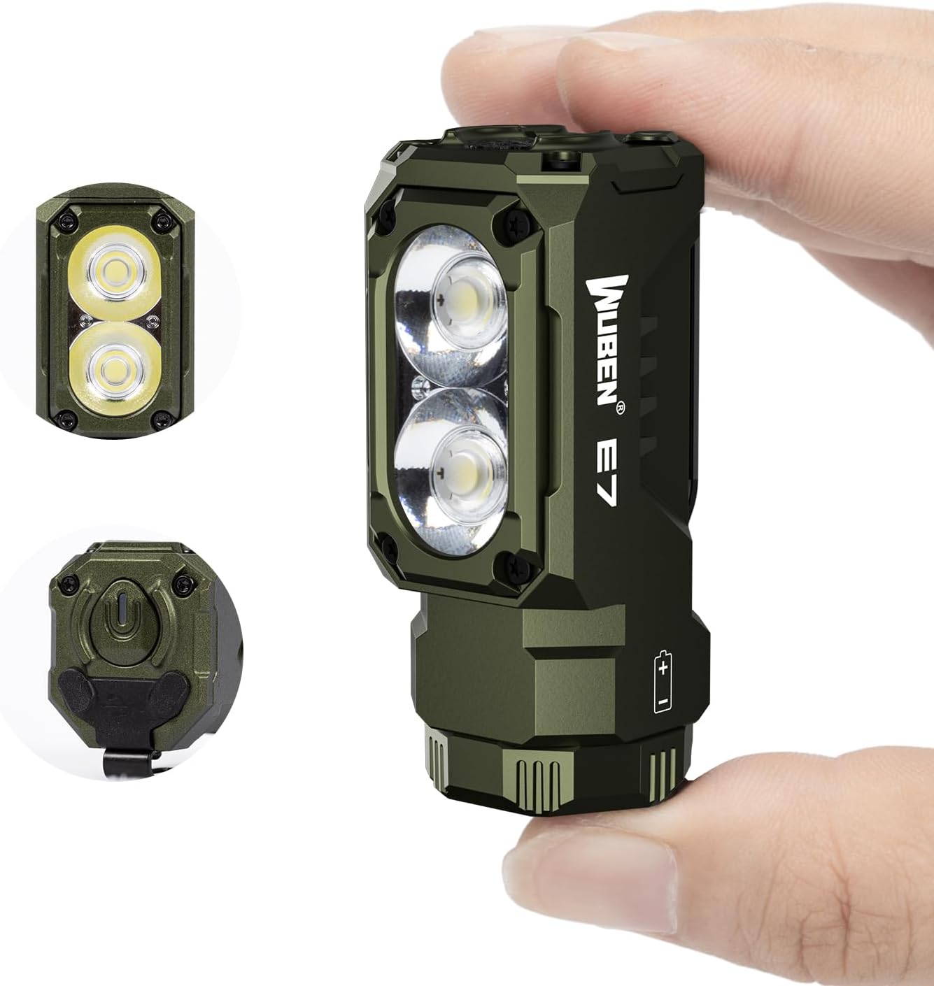 WUBEN E7 1800 Lumen Rechargeable Mini Flashlight with Magnet - Super Bright 6 Mo...