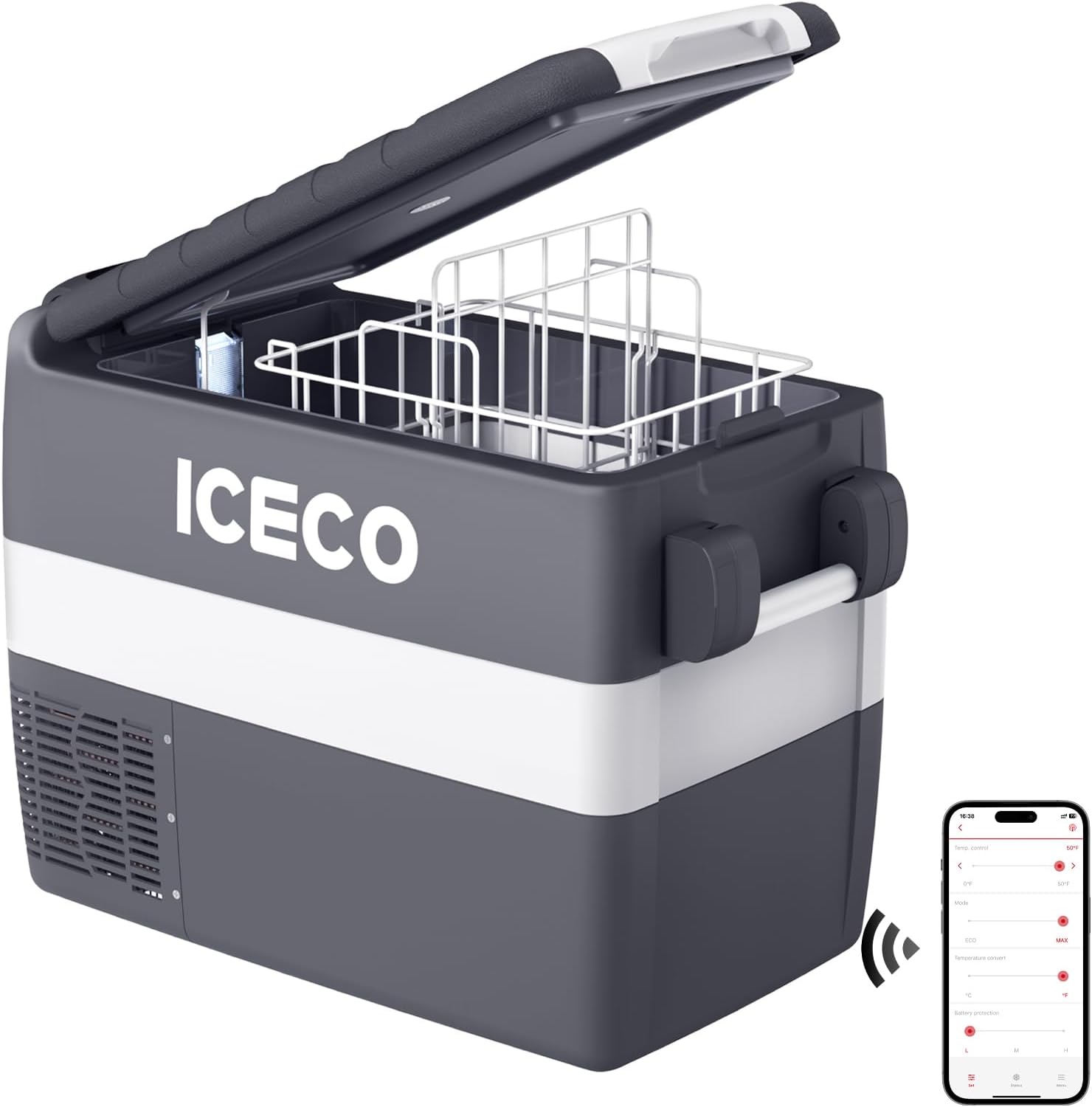 ICECO JP40 Portable Refrigerator Fridge Freezer, 12V Cooler Refrigerator, 40 Lit...
