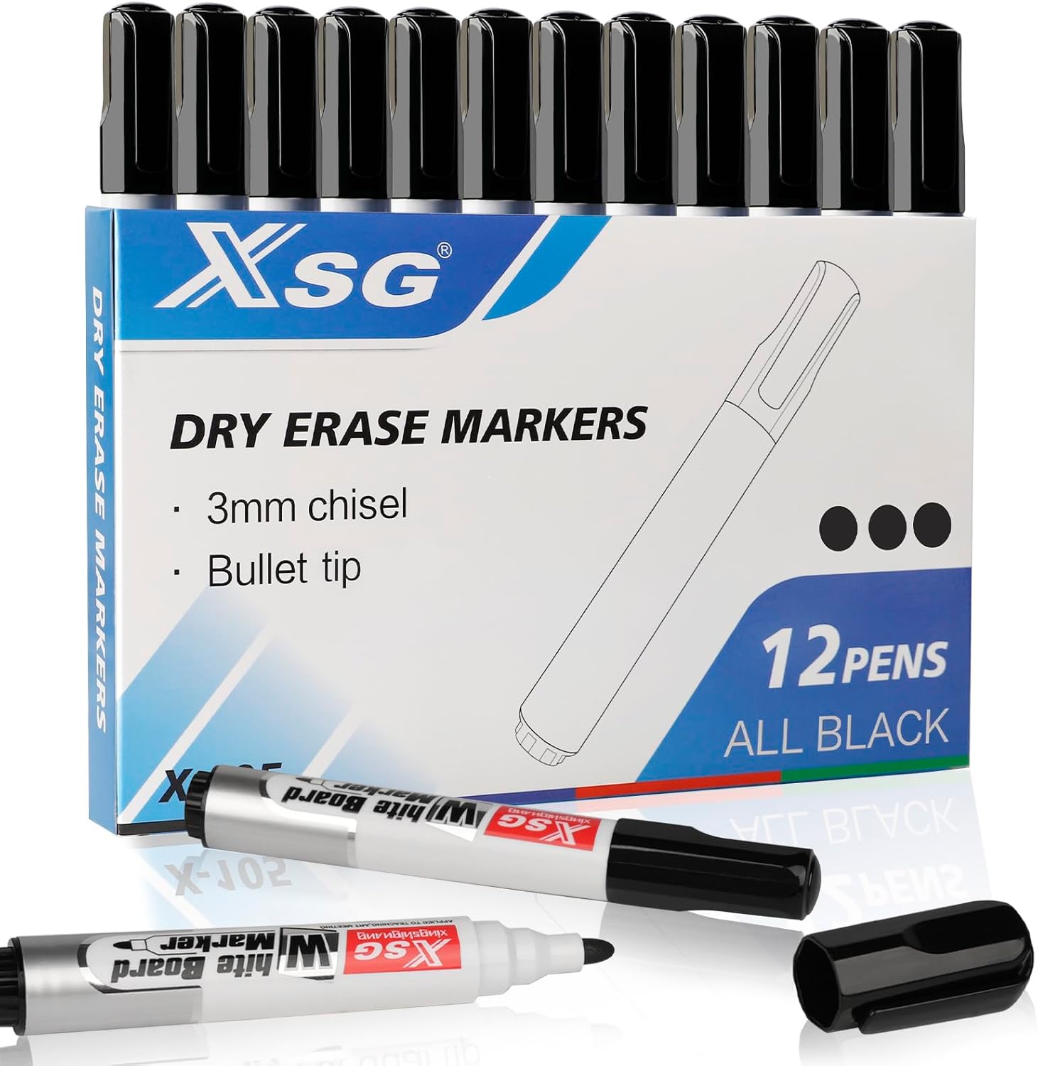 ABEIER Whiteboard Pens Markers,Dry Erase Markers, Home Office School Supplies, B...