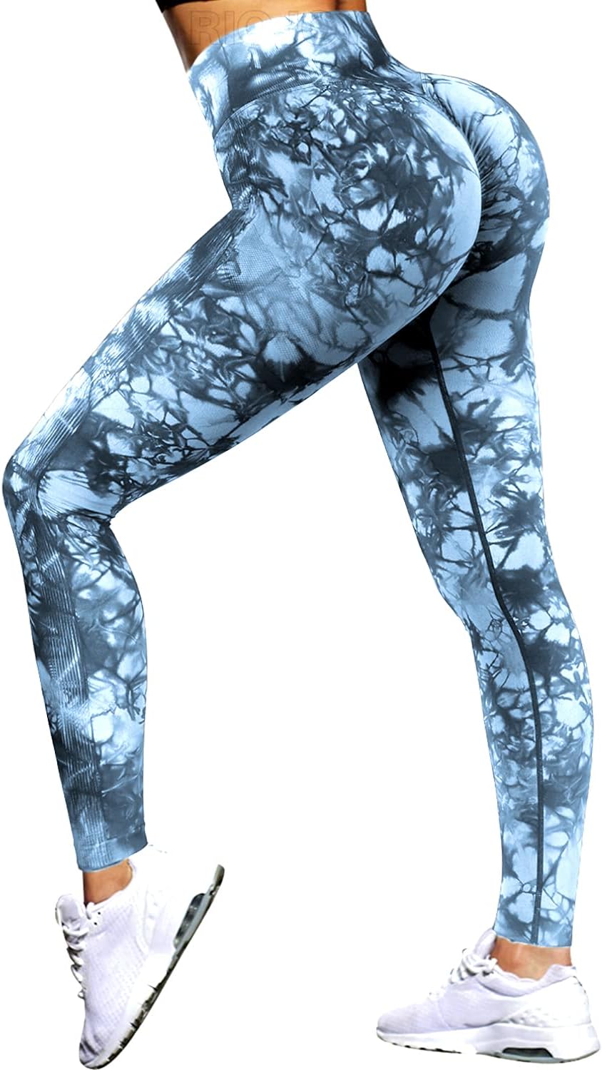 RIOJOY Scrunch Seamless Leggings Smile Contour Women High Waist Ruched Butt Lift...