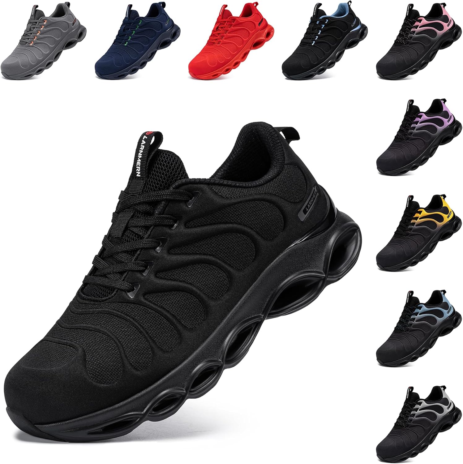 LARNMERN Steel Toe Shoes for Men Women Wide Lightweight Safety Sneakers Comforta...