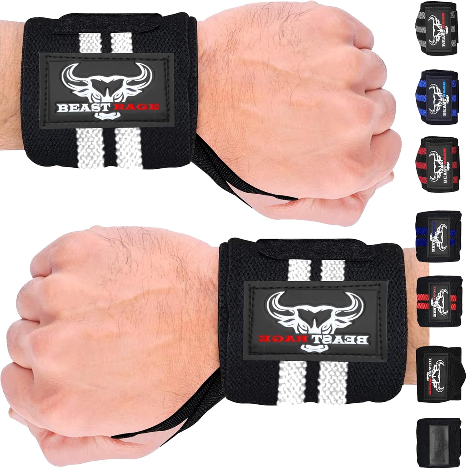 BEAST RAGE Weight Lifting Straps Fitness Padded Cotton Wrist Support Gel Advance...