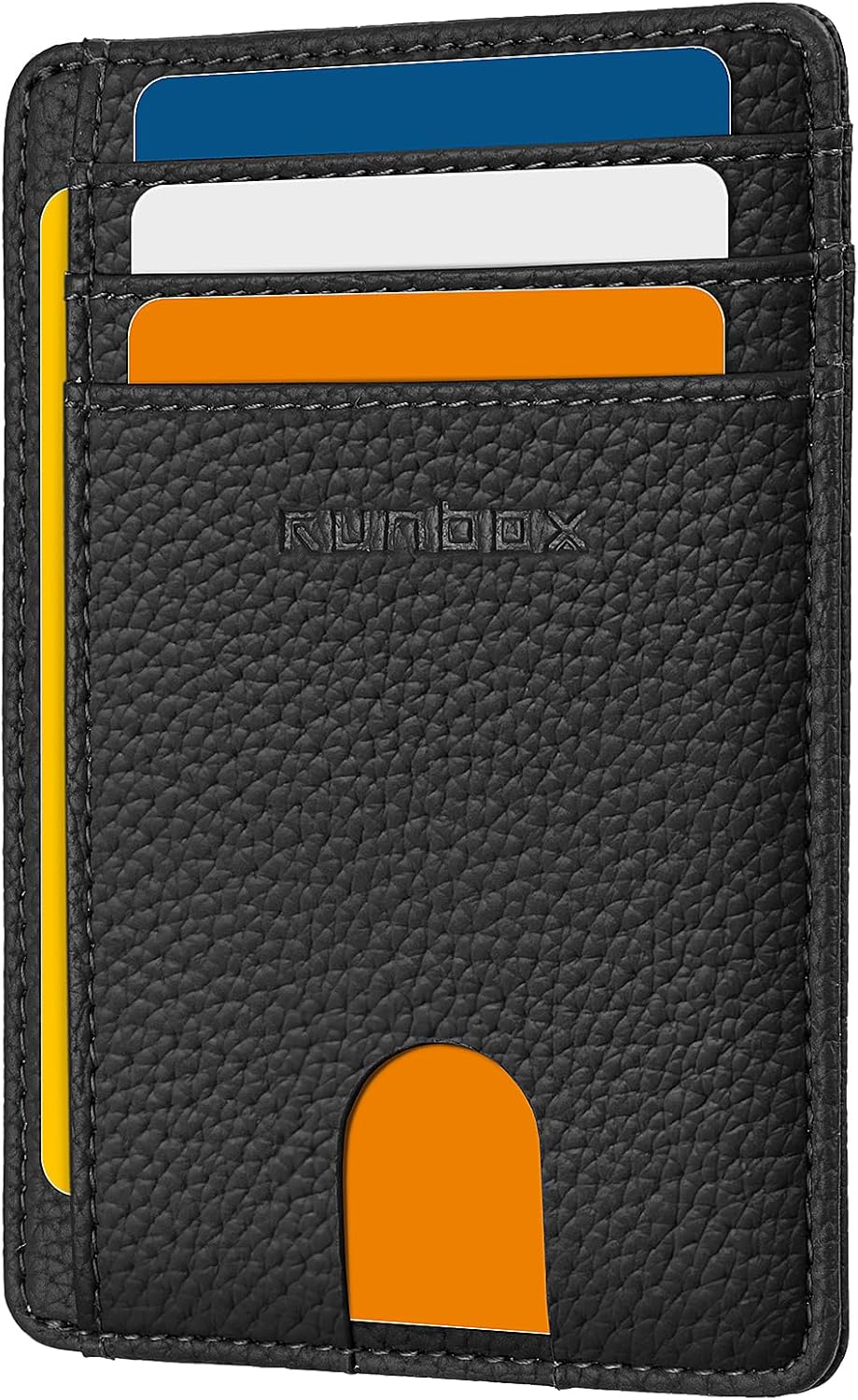 RUNBOX Slim Minimalist RFID Blocking Front Pocket Leather Wallets for Men Women...