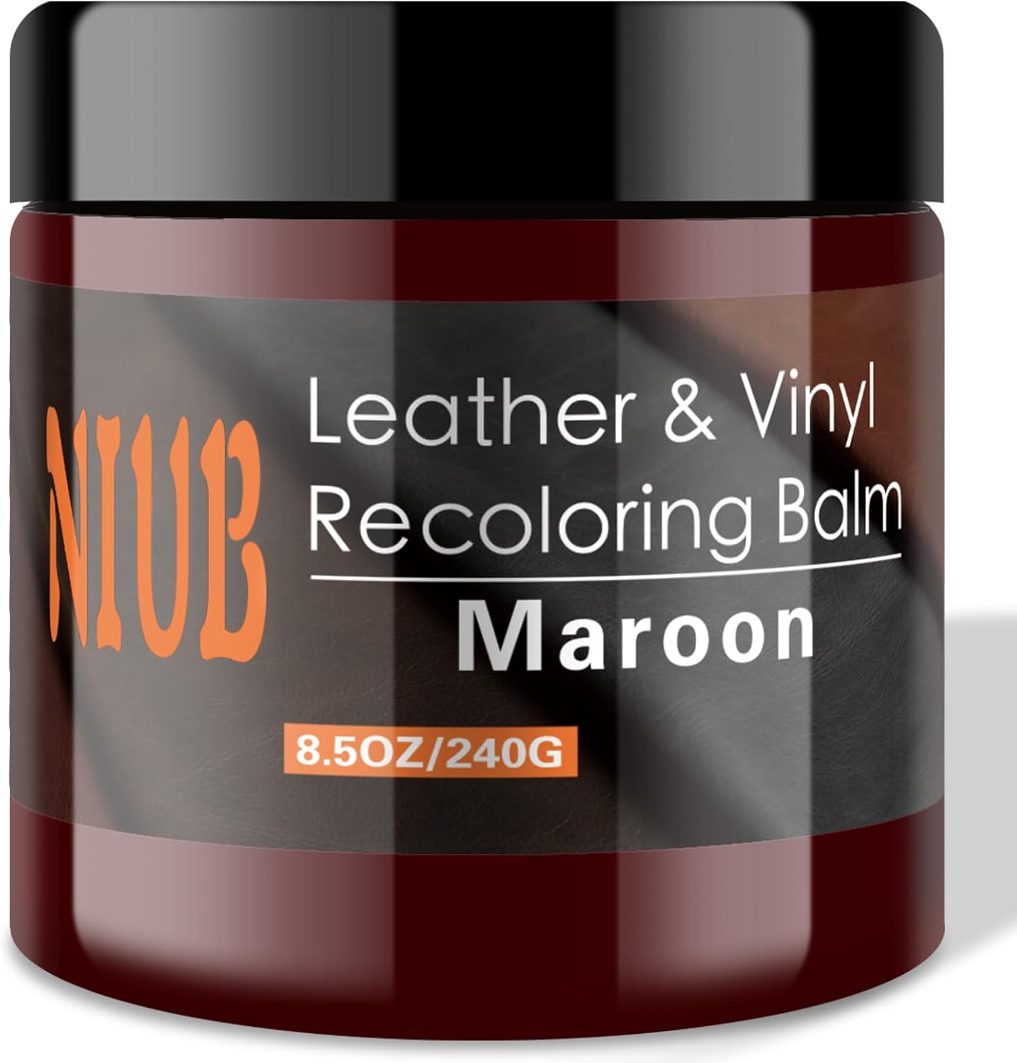 NIUB Leather Recoloring Balm, 8.5Oz Maroon Leather Color Restorer, Leather Scrat...