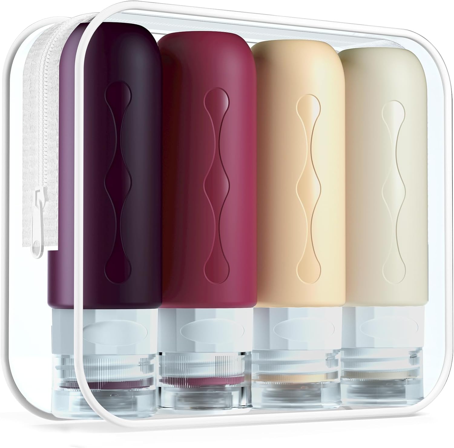 Gemice Portable Travel Bottle, 4 Pack Silicone Travel Containers Set LeakProof R...