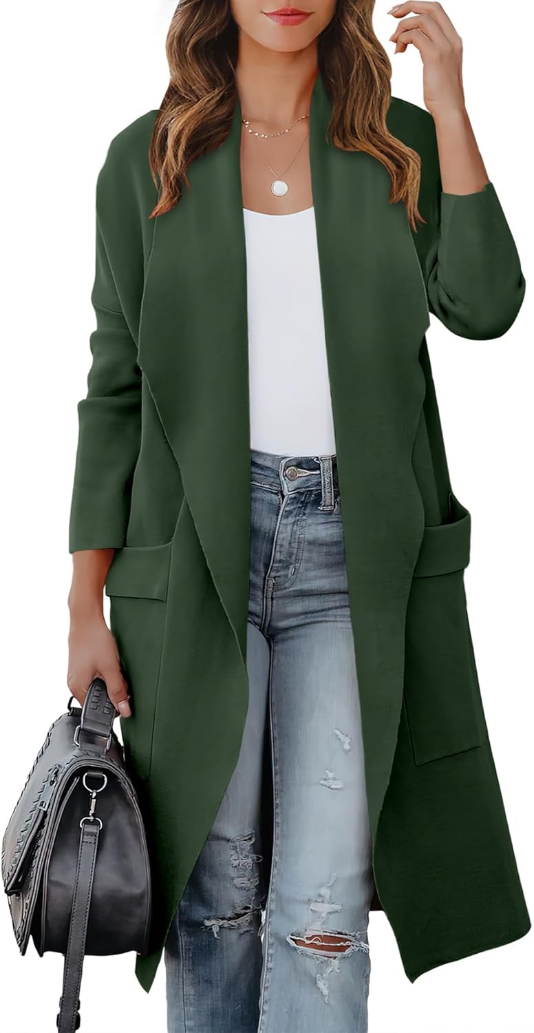 ANRABESS Women's Long Cardigan Sweater 2024 Fall Fashion Casual Oversized Knit O...