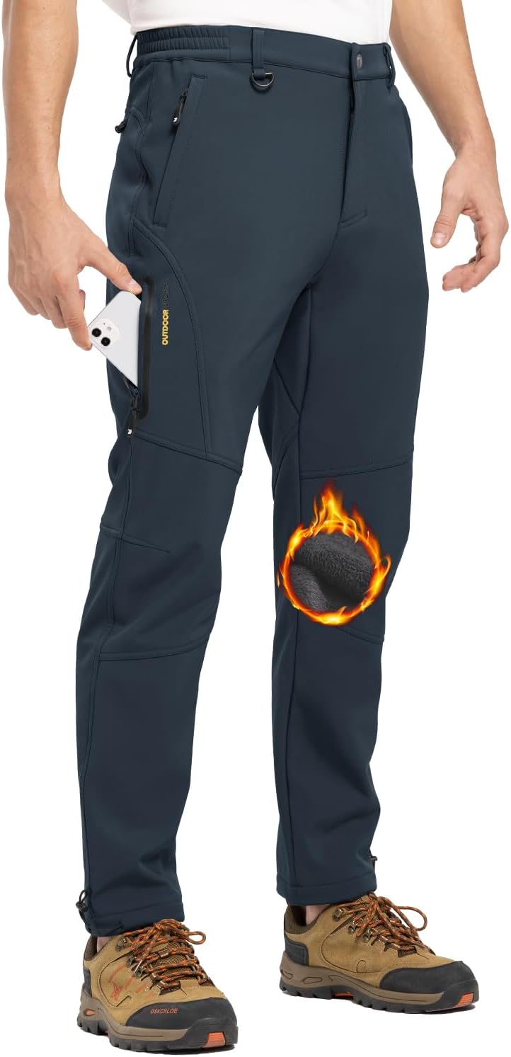 donhobo Men's Waterproof Hiking Walking Trousers,Mens Winter Warm Ski Trouser,Dr...