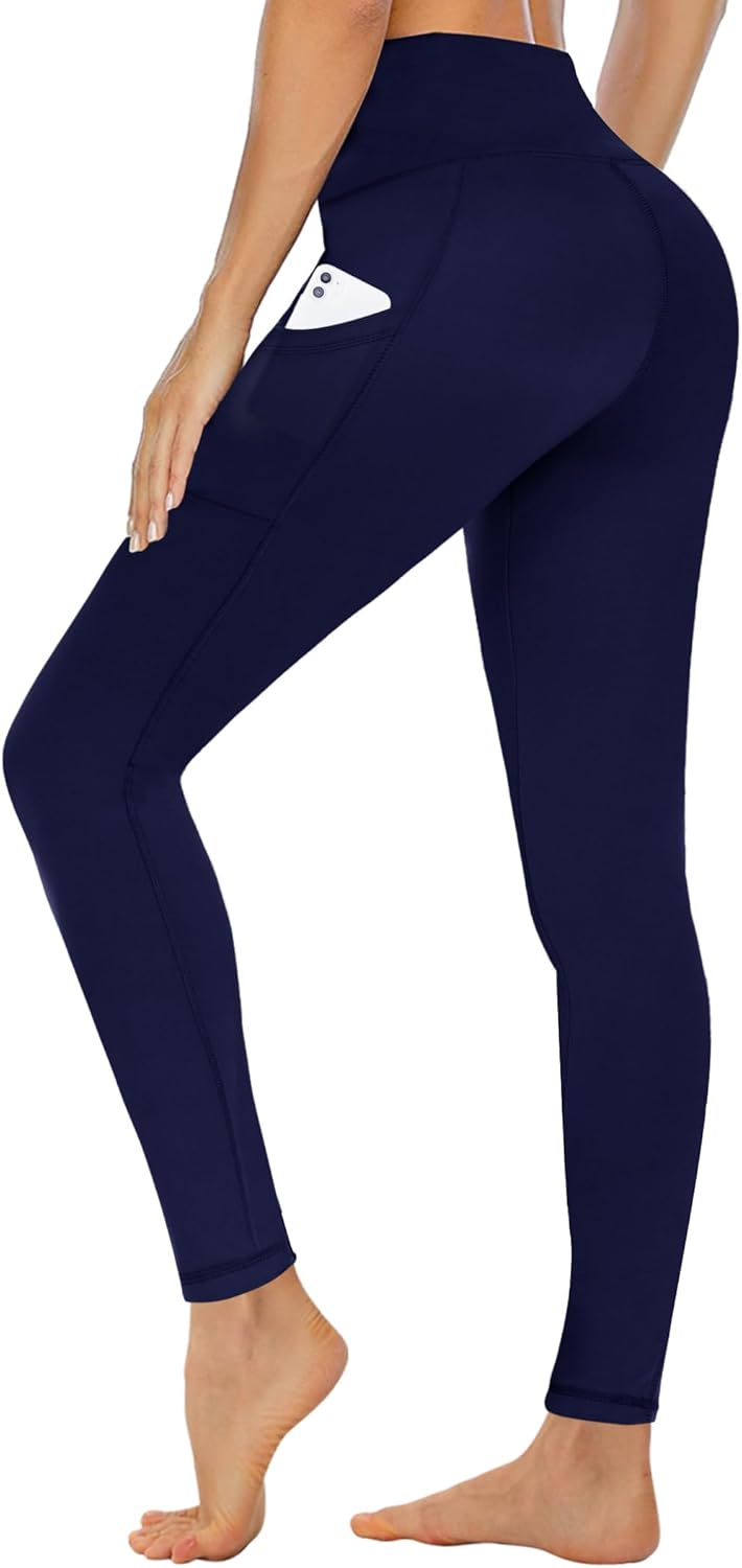 CAMPSNAIL Leggings for Women UK with Pockets High Waisted Ladies Black Sport Str...