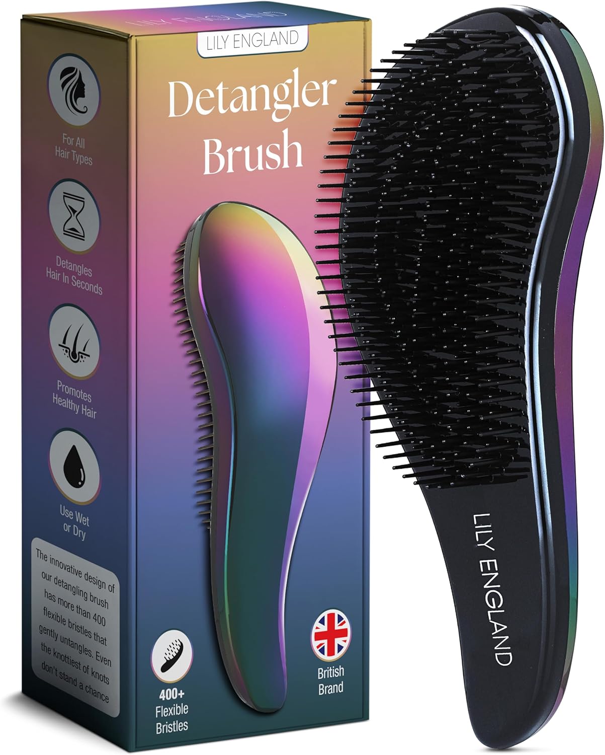 Detangler Brush for Thick Hair, Curly, Straight & Natural Hair - Gentle Detangli...