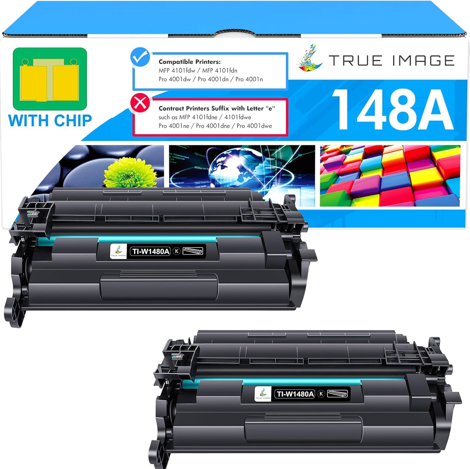 148A 148X Toner Cartridge Black Compatible Replacement for HP 148A 148X W1480X W...