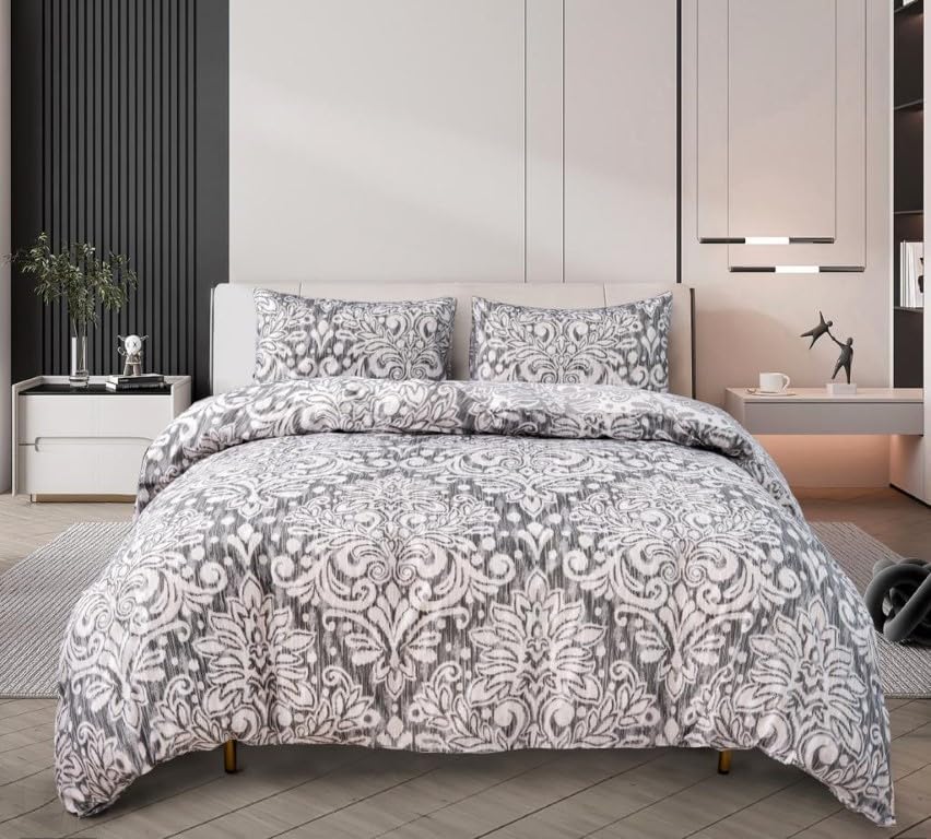 Prime Linens Duvet Cover Set 4 Pcs Polyester-Cotton Quilt Cover Bedding Set With...