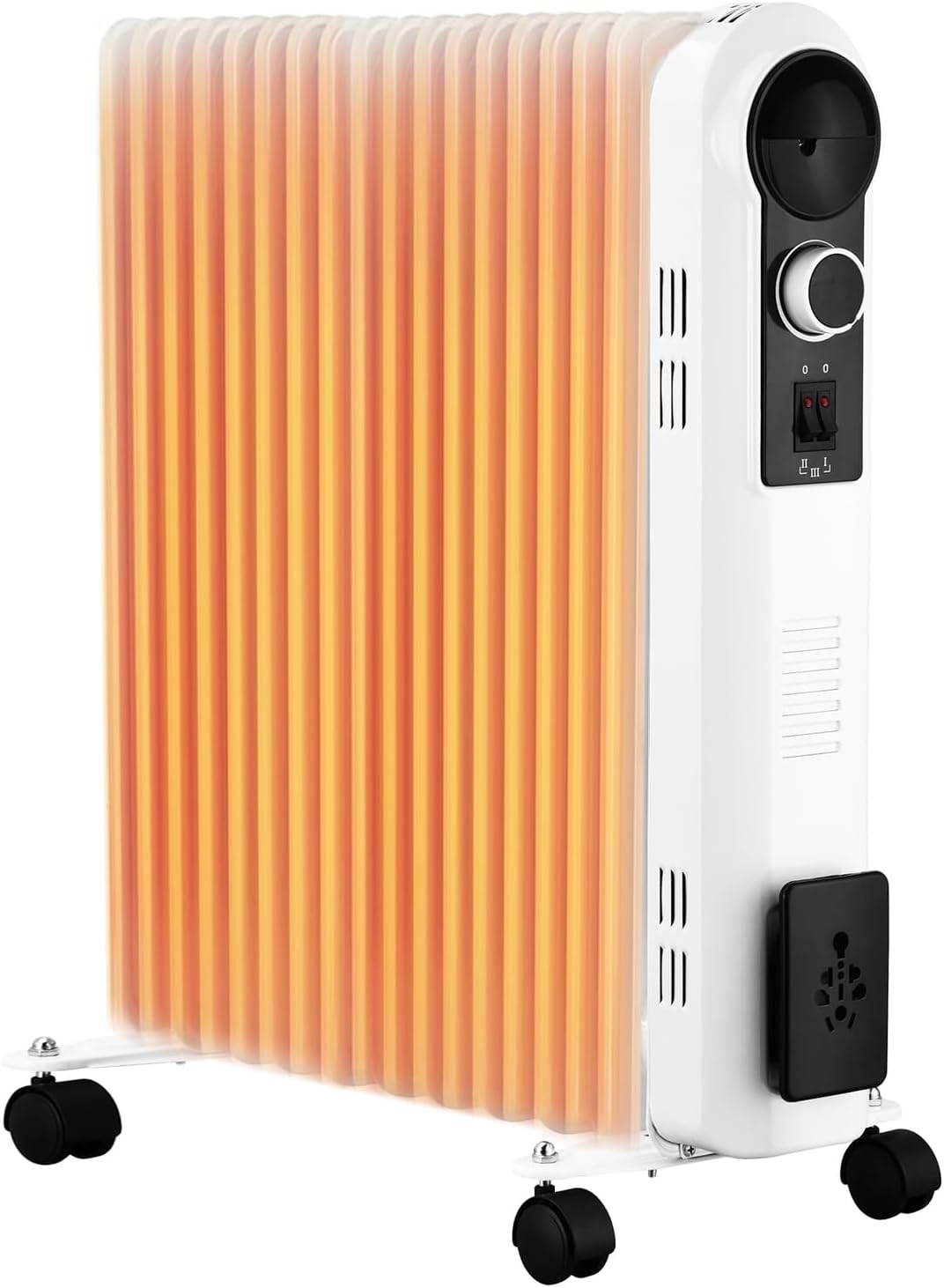 Nyxi 11-Fin Oil Filled 2500W Heater Radiator – 3 Power Settings, Safety Overheat...