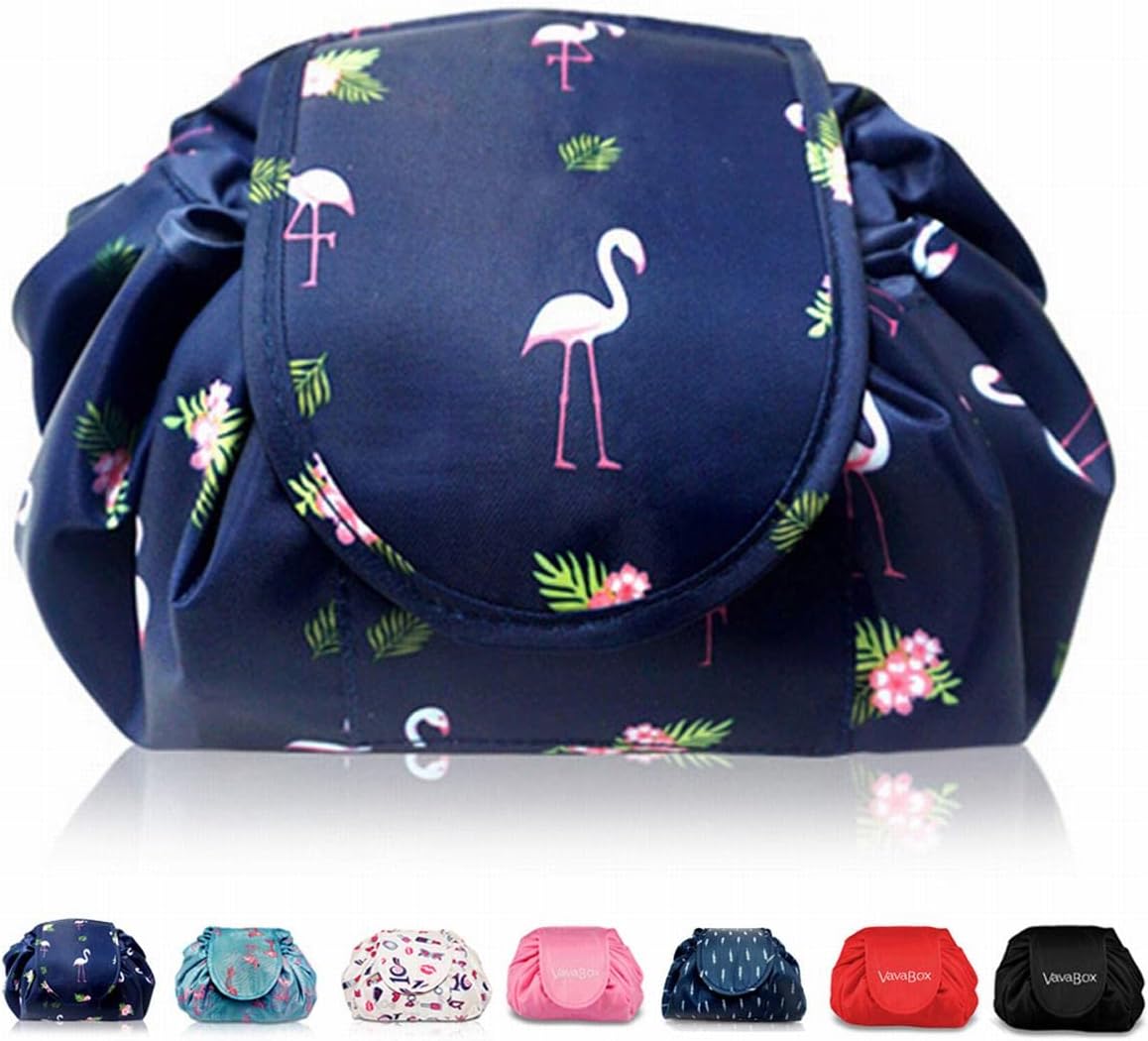 Lazy Drawstring Makeup Bags, Large Capacity Waterproof Travel Portable Cosmetic...