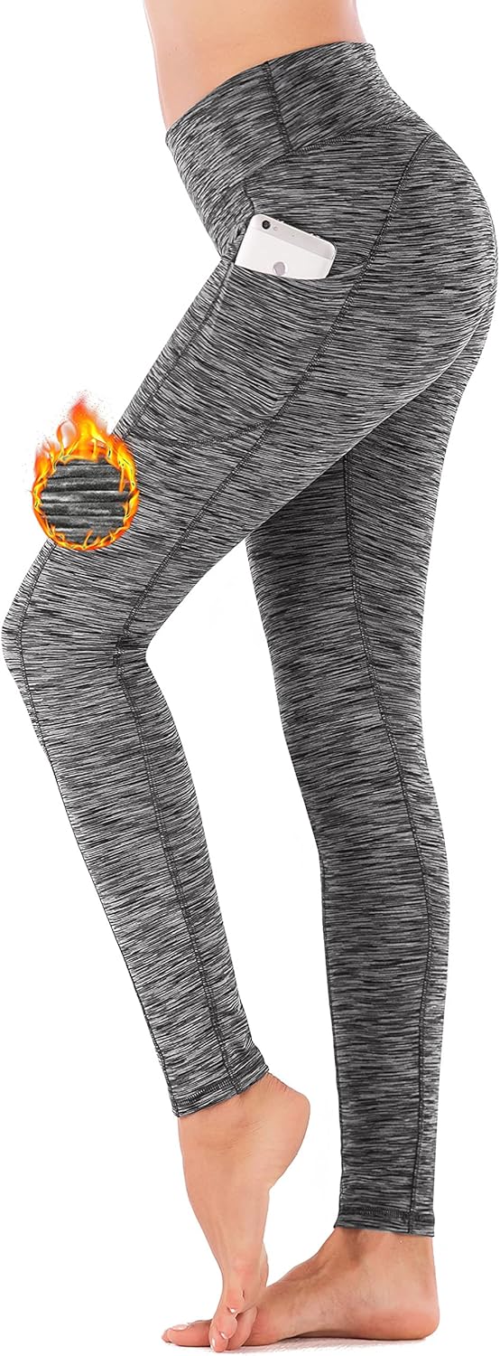 IUGA Fleece Lined Leggings with Pockets for Women Thermal Leggings for Women Hig...