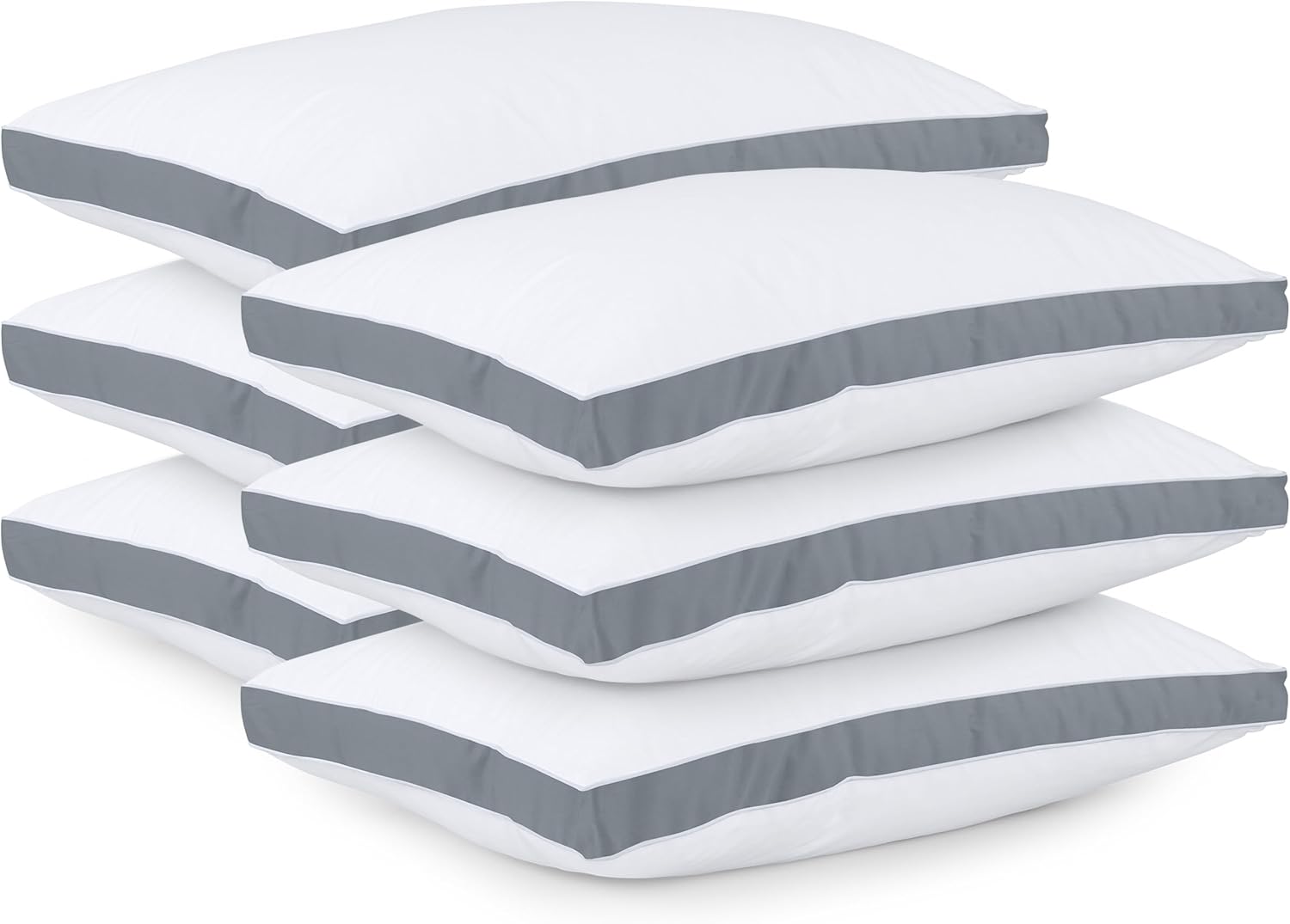 Utopia Bedding Bed Pillows for Sleeping King Size (Grey), Set of 6, Cooling Hote...