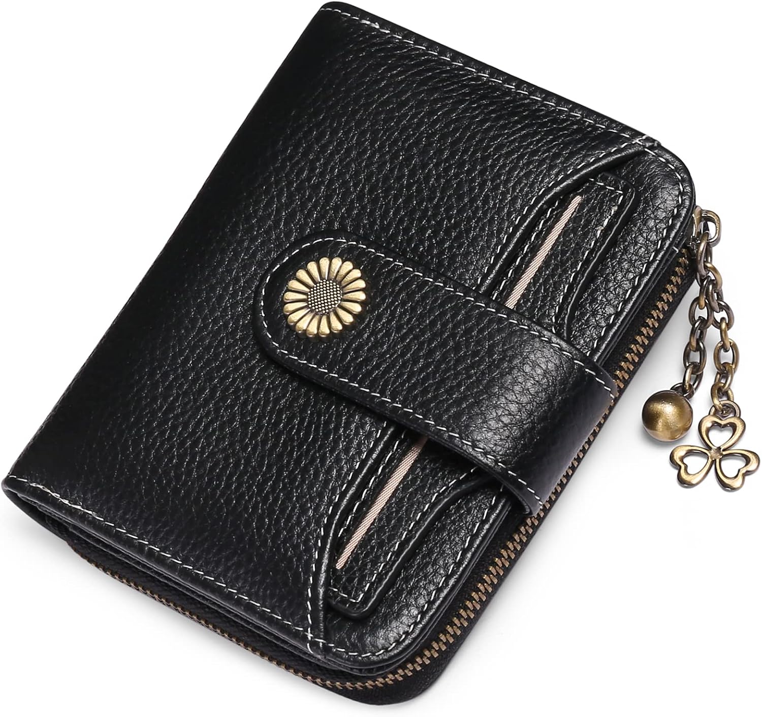SENDEFN Purses for Women Genuine Leather Small Bifold Compact Womens Wallet with...