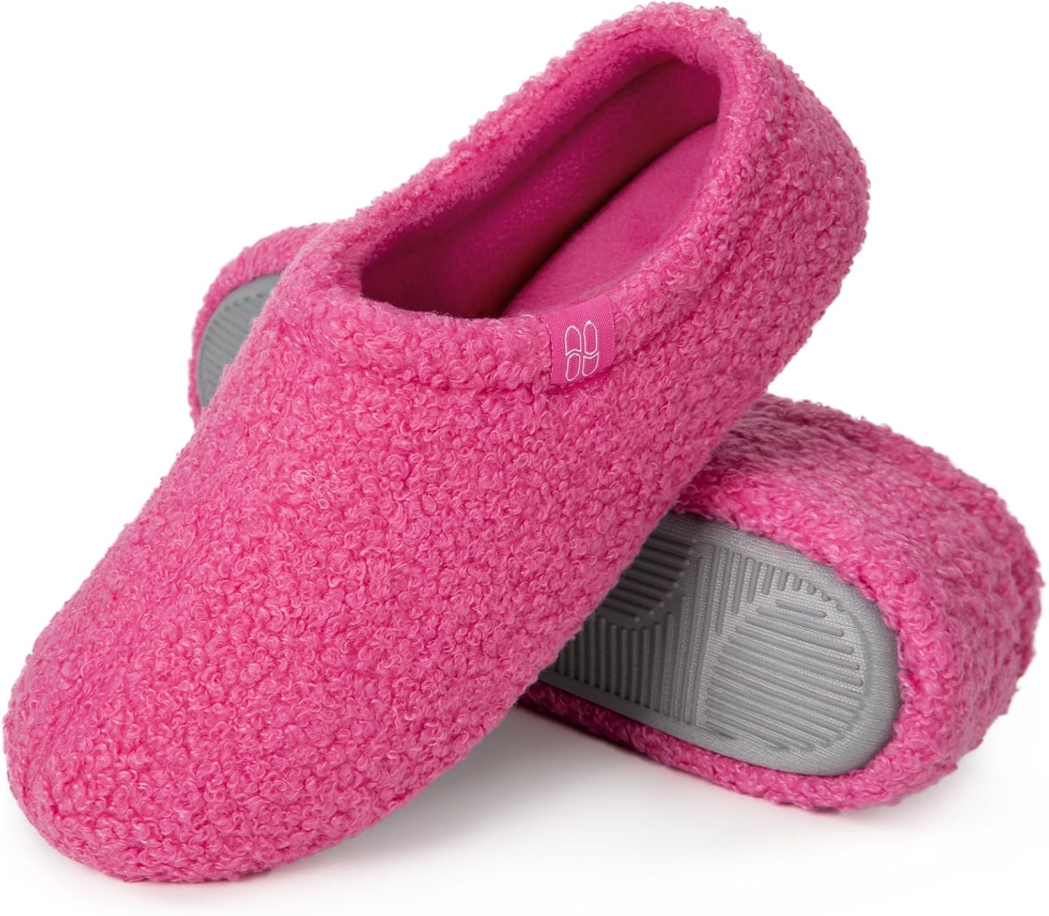 HomeTop Women's Fuzzy Curly Fur Memory Foam Loafer Slippers Bedroom House Shoes...