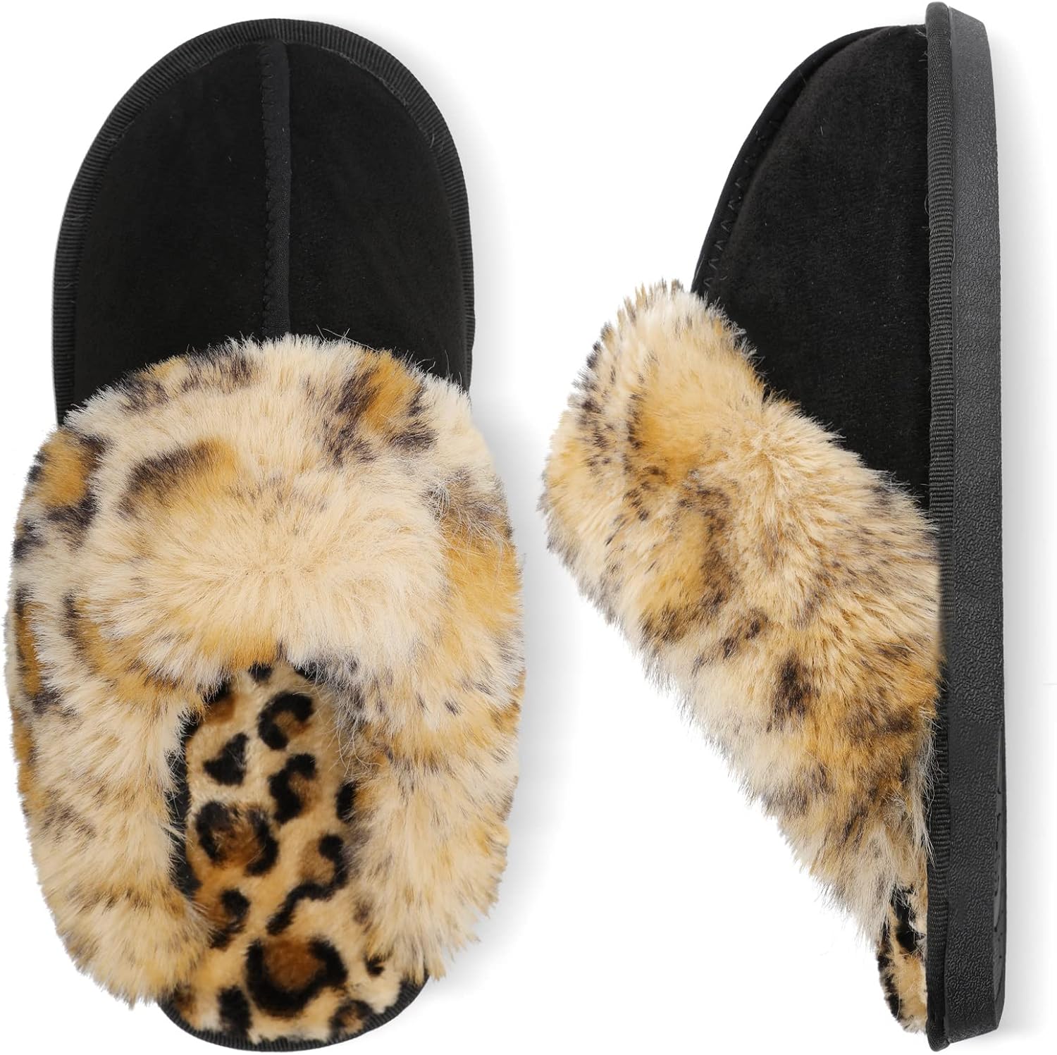Besroad Winter Fuzzy House Slippers Sandals Plush Faux Fur Fluffy Flats Slippers...