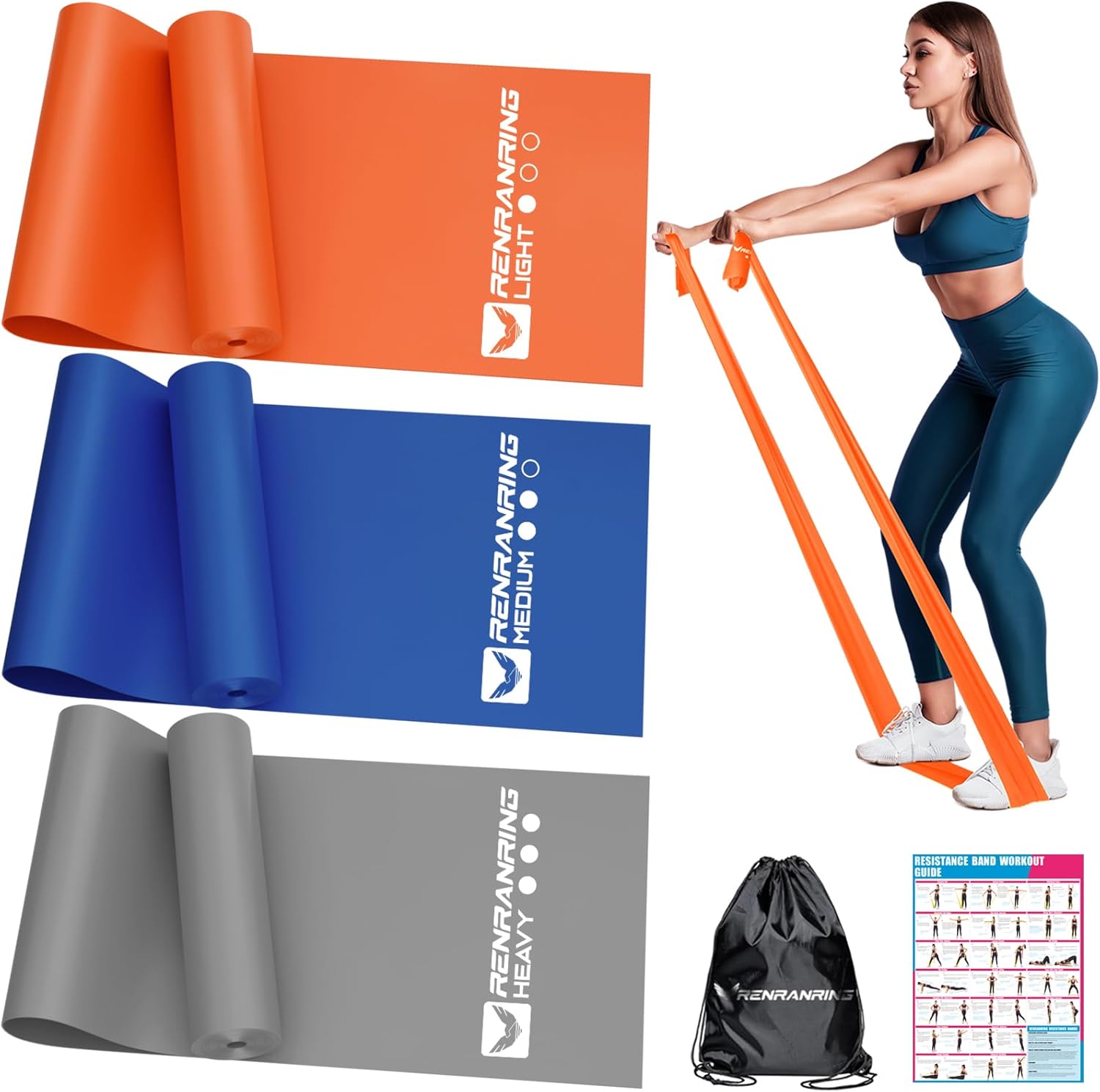 Resistance Bands for Working Out, Exercise Bands for Physical Therapy, Stretch,...