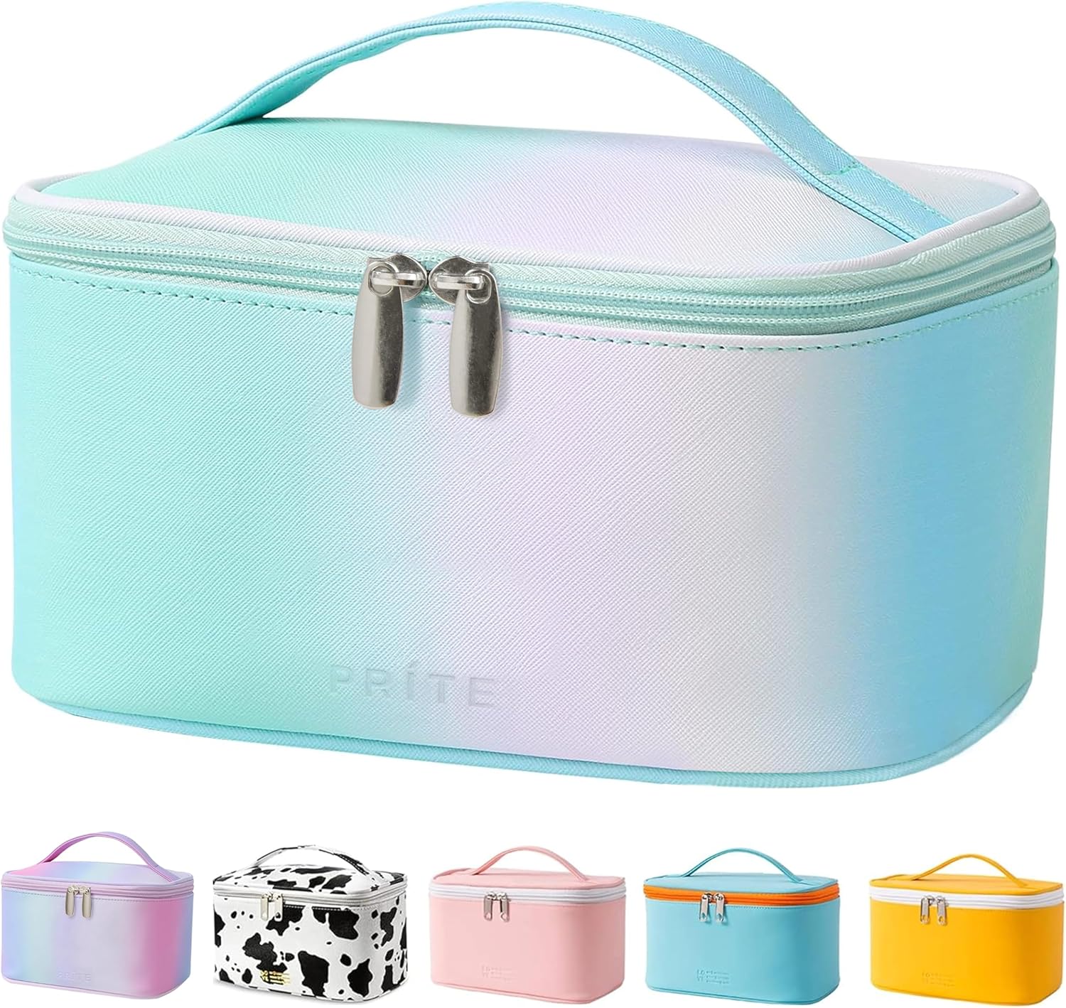 Makeup Bag Portable Travel Cosmetic Bag for Women, Beauty Zipper Makeup Organize...