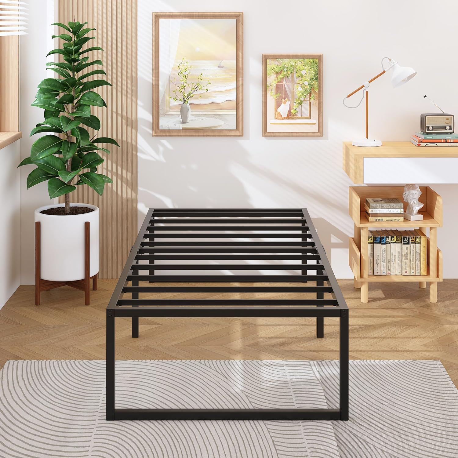 18 Inch Twin XL Bed Frames Heavy Duty Metal XL Twin Platform Bed Frame No Box Sp...