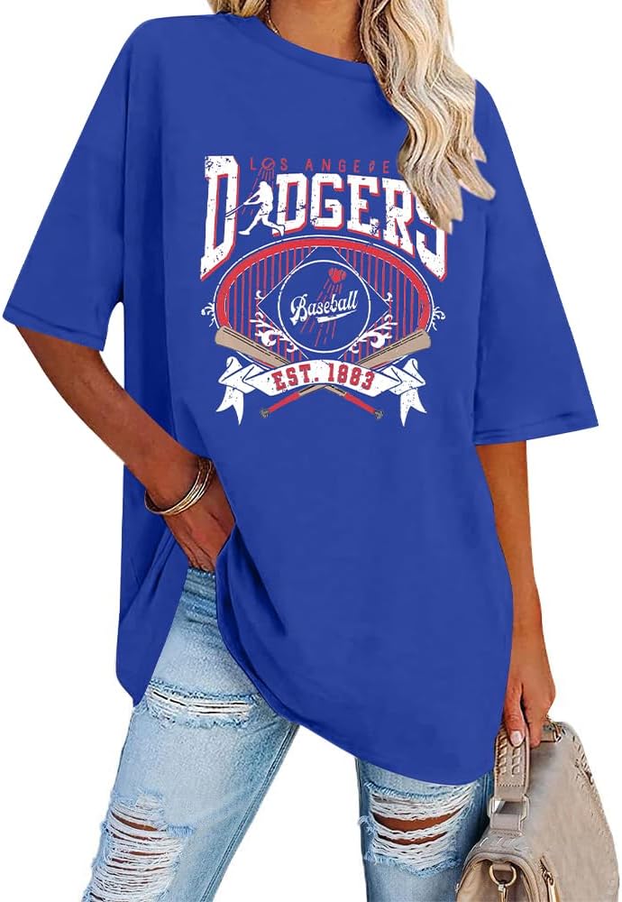 Baseball Shirts for Women Oversized Game Day Baseball Fan Shirt Baseball Mama Ca...