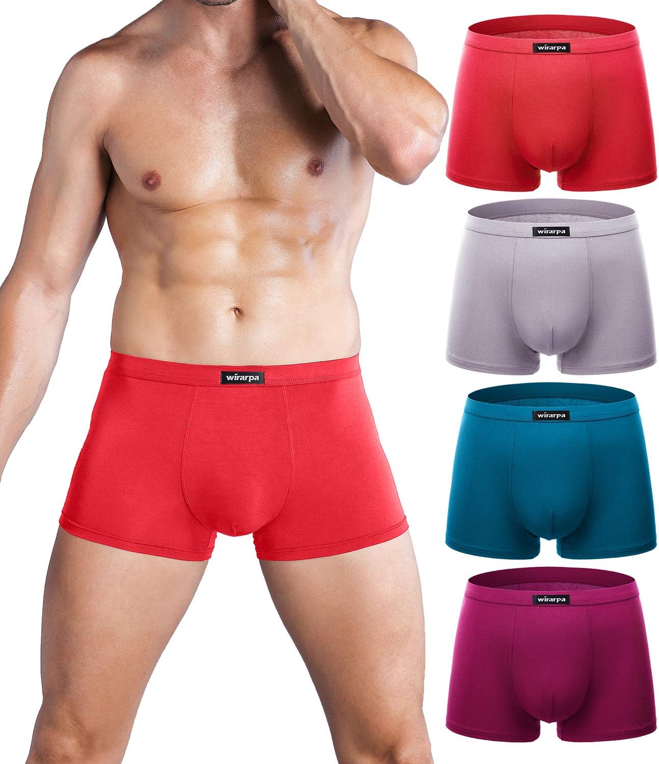 wirarpa Mens Mirco Modal Underwear Trunks Soft Boxer Shorts Gents Microfibre Und...
