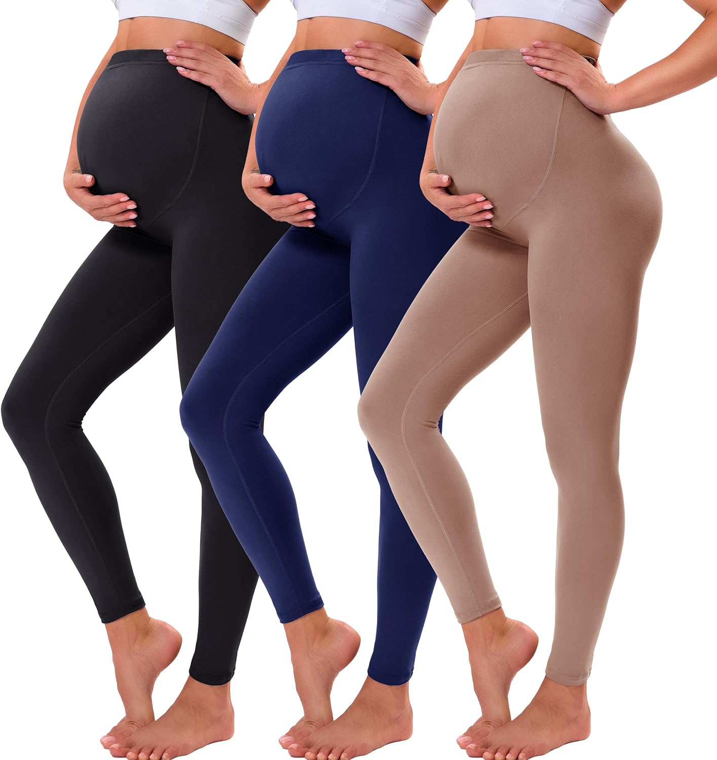 VALANDY Creamlush Maternity Leggings Over Bump Buttery Soft Belly Support Adjust...