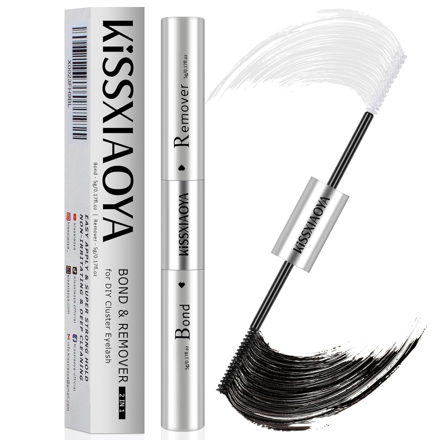 Eyelash Glue Lash Bond and Remover Professional Latex Free Cluster Lash Glue Wat...