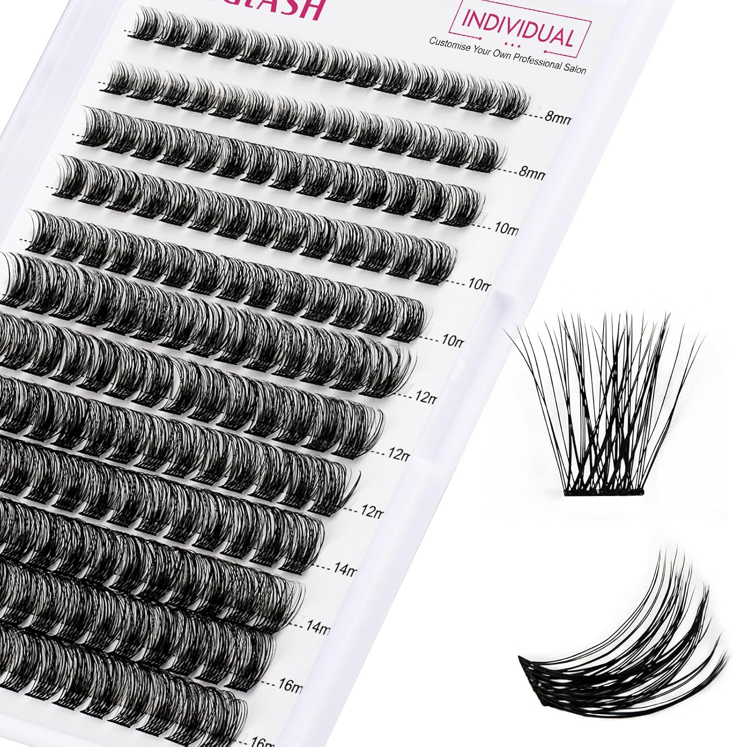 FADLASH Individual Cluster Lashes Extensions 168Pcs 40D 0.07 D Curl 8-16mm Mixed...