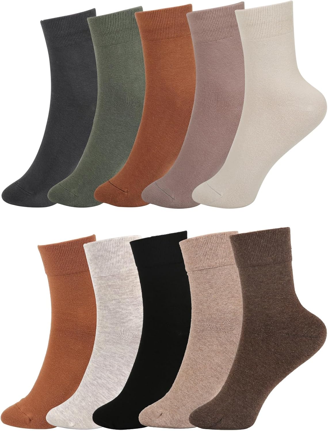 FGZ Women Thin Cotton Socks, Soft Cotton Bootie Socks Women Above Ankle Crew Soc...