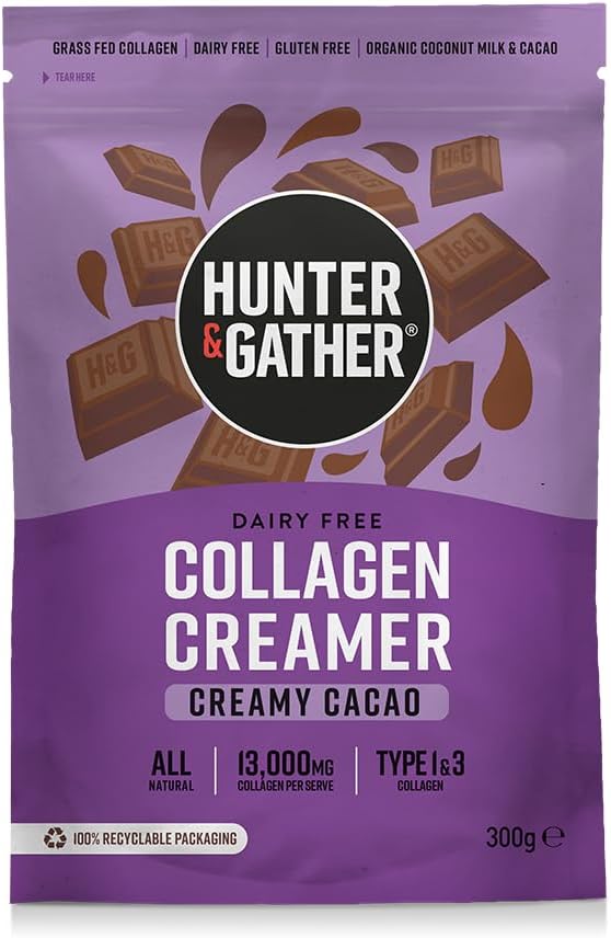 Hunter & Gather Collagen Creamer for Coffee I Creamy Cacao I 300g I Grass Fed Ty...