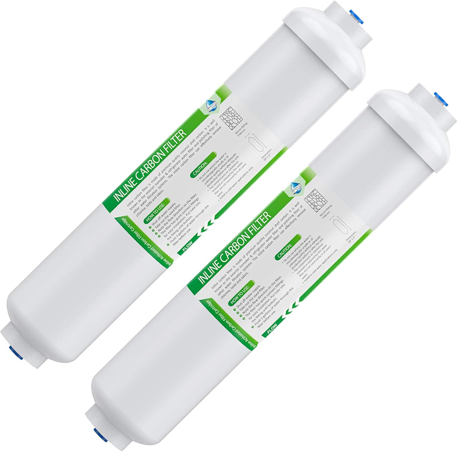 Membrane Solutions T33 Inline Water Filter, 1/4" Quick-Connect Filter Replacemen...