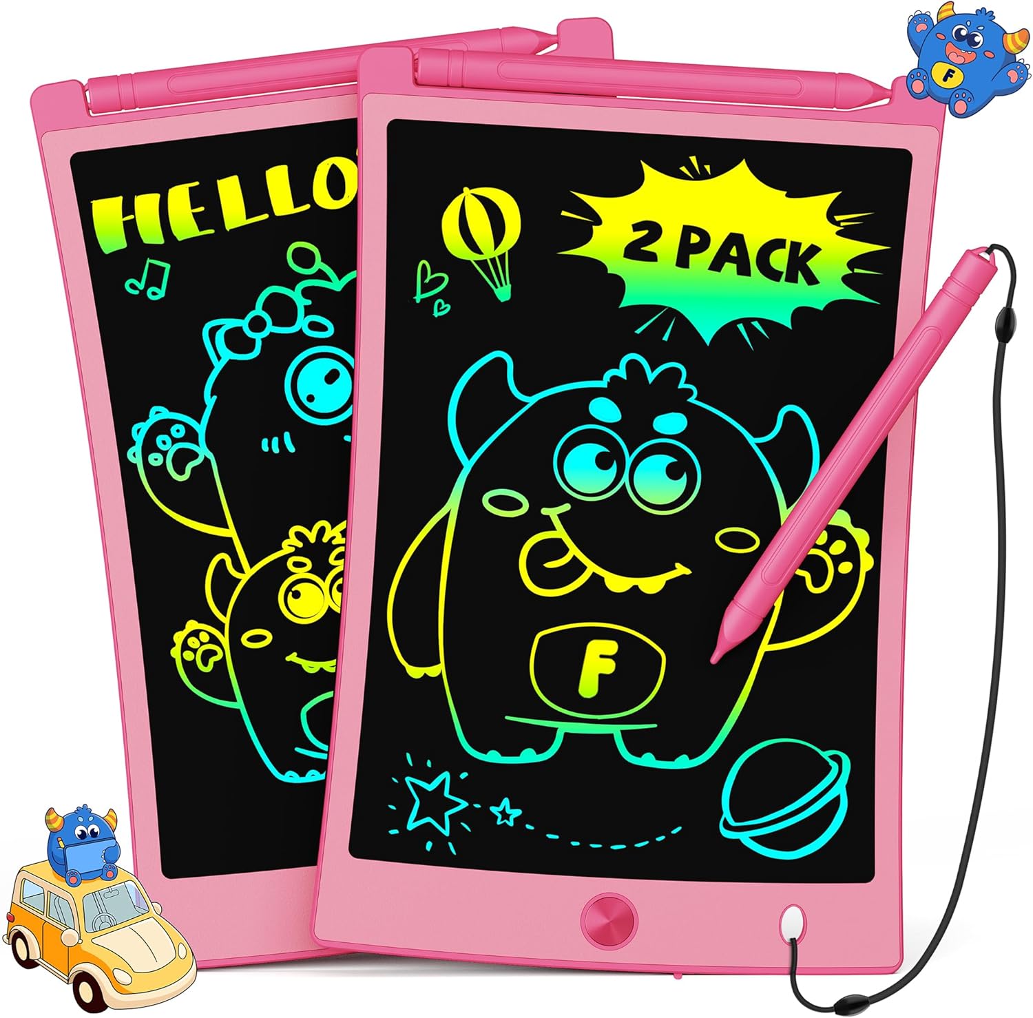 TEKFUN 2 Pack LCD Writing Tablet, 8.5inch Colorful Drawing Tablet for Kids, Eras...
