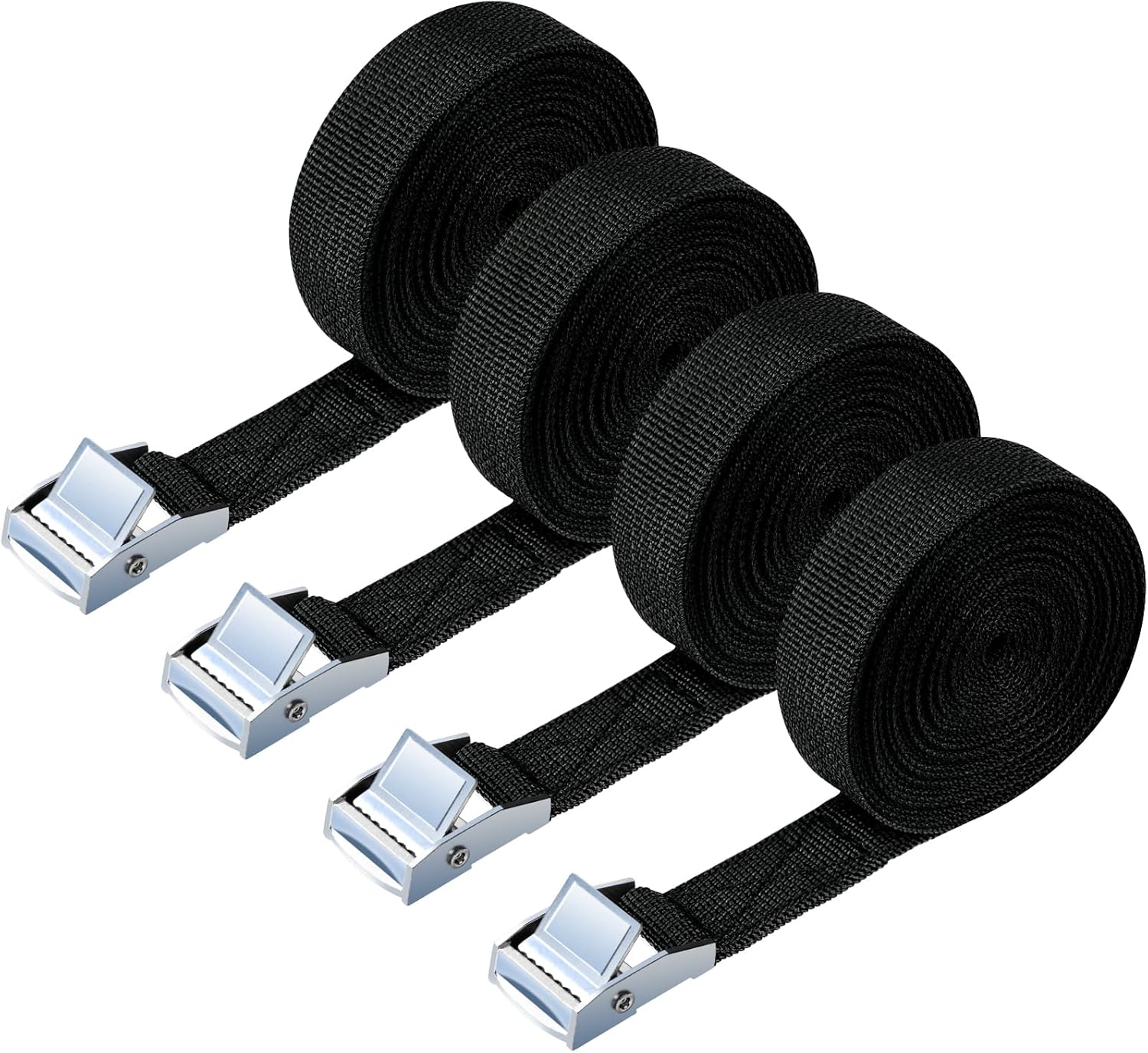 URAQT Tie Down Straps, 4 Pack Heavy Duty Tensioning Belts, 5M Adjustable Cargo S...