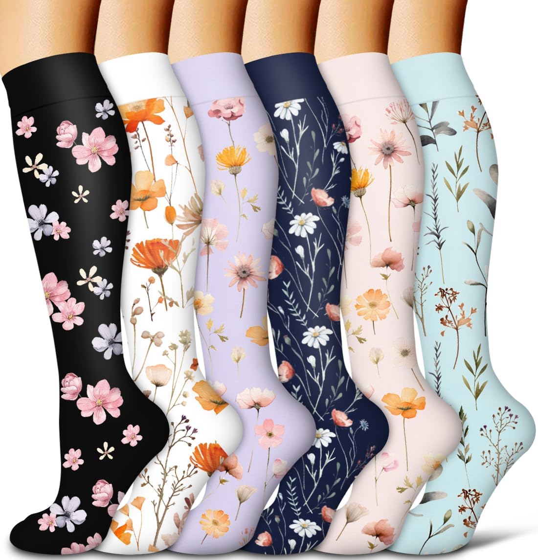COOLOVER Copper Compression Socks for Women and Men(6 Pairs)-Best Support for Ru...