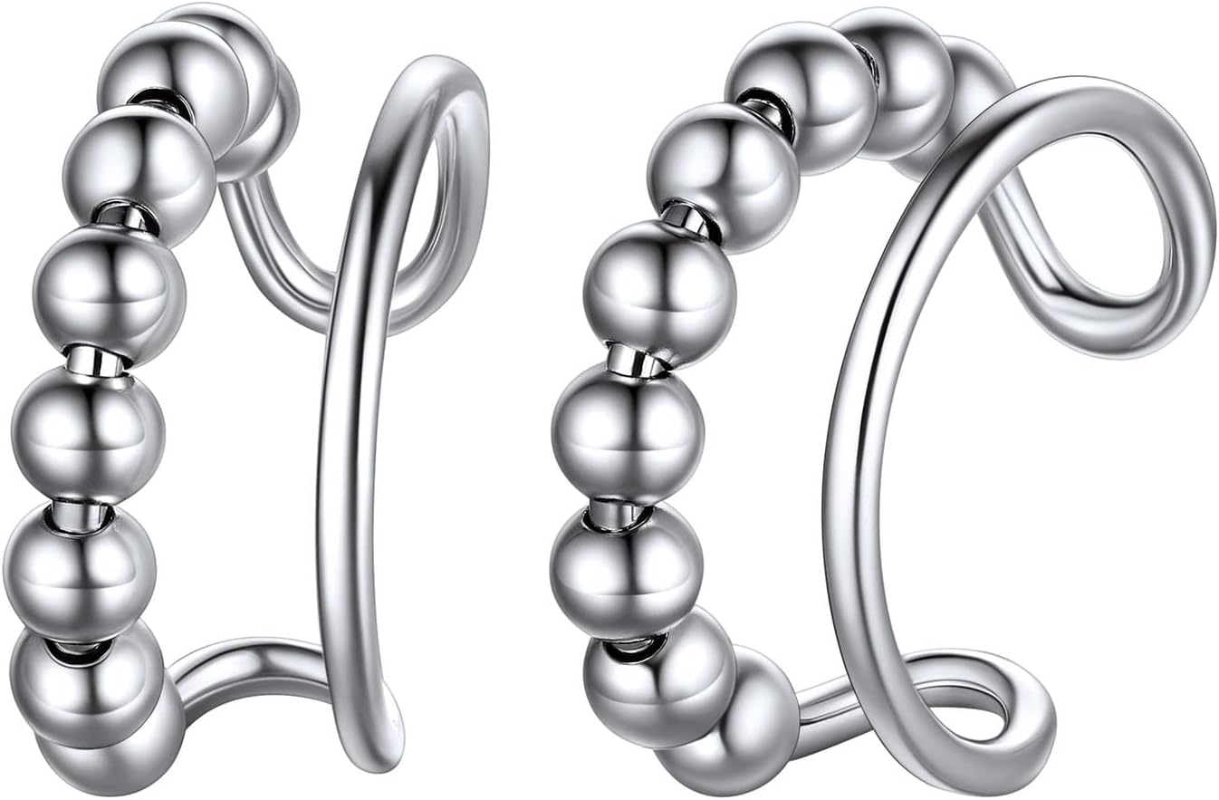 ChicSilver S925 Sterling Silver Ear Cuff Helix Cartilage Clip on Earrings Non Pi...