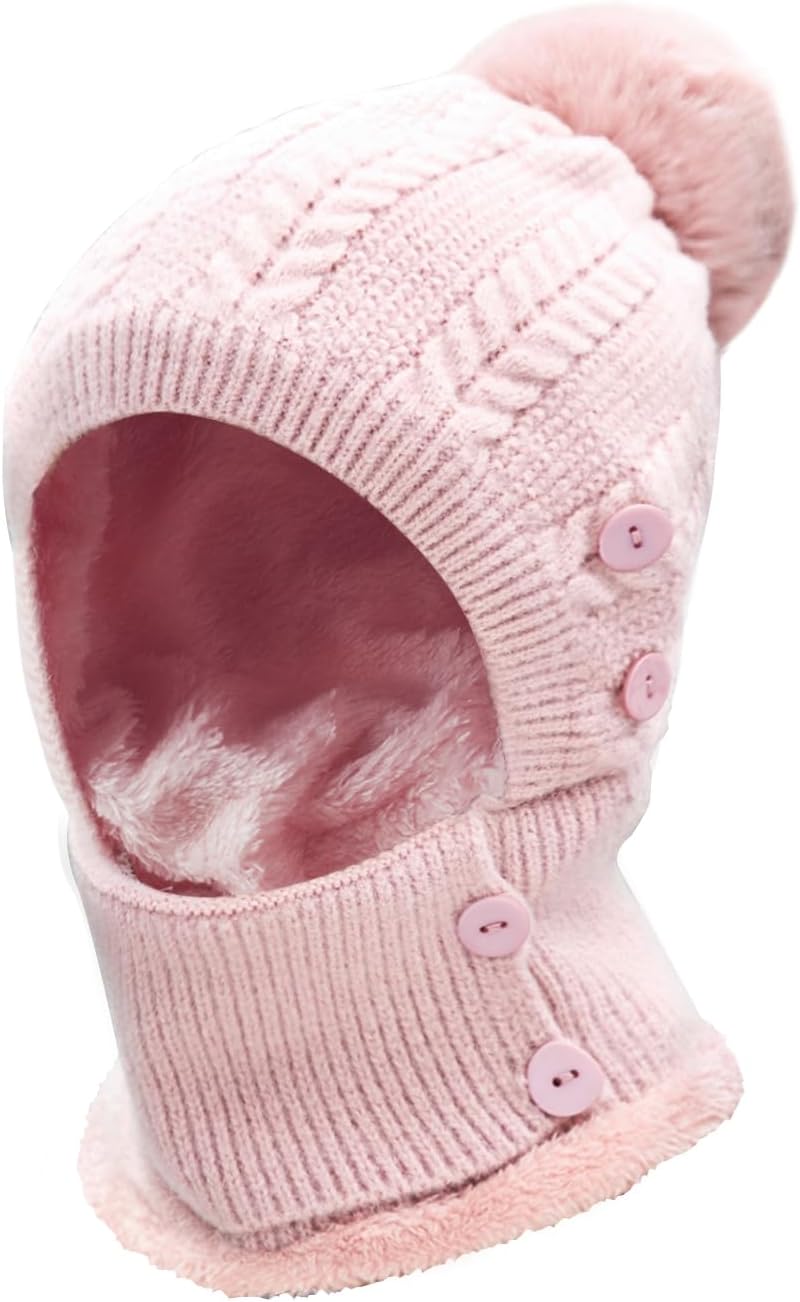 TAGVO Winter Warm Knitted Cap＆Neck Warmer Sets,Flexible Knit beanie Hat With Ha...
