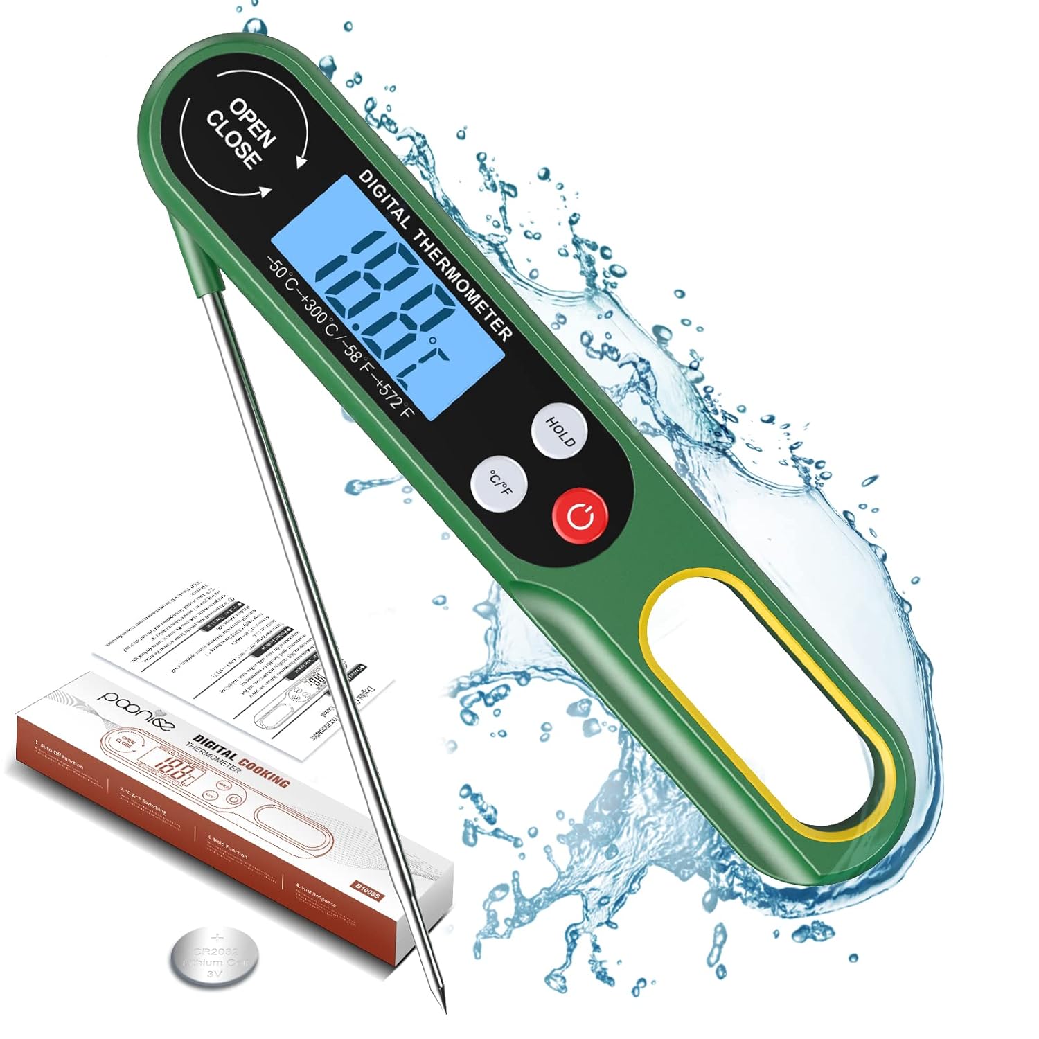 Digital Meat Thermometers for Air Fryers Cooking, Food Thermometer Instant Read...