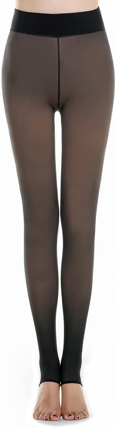 Blostirno Women's Fleece Lined Tights Thermal Pantyhose Leggings Opaque Winter W...