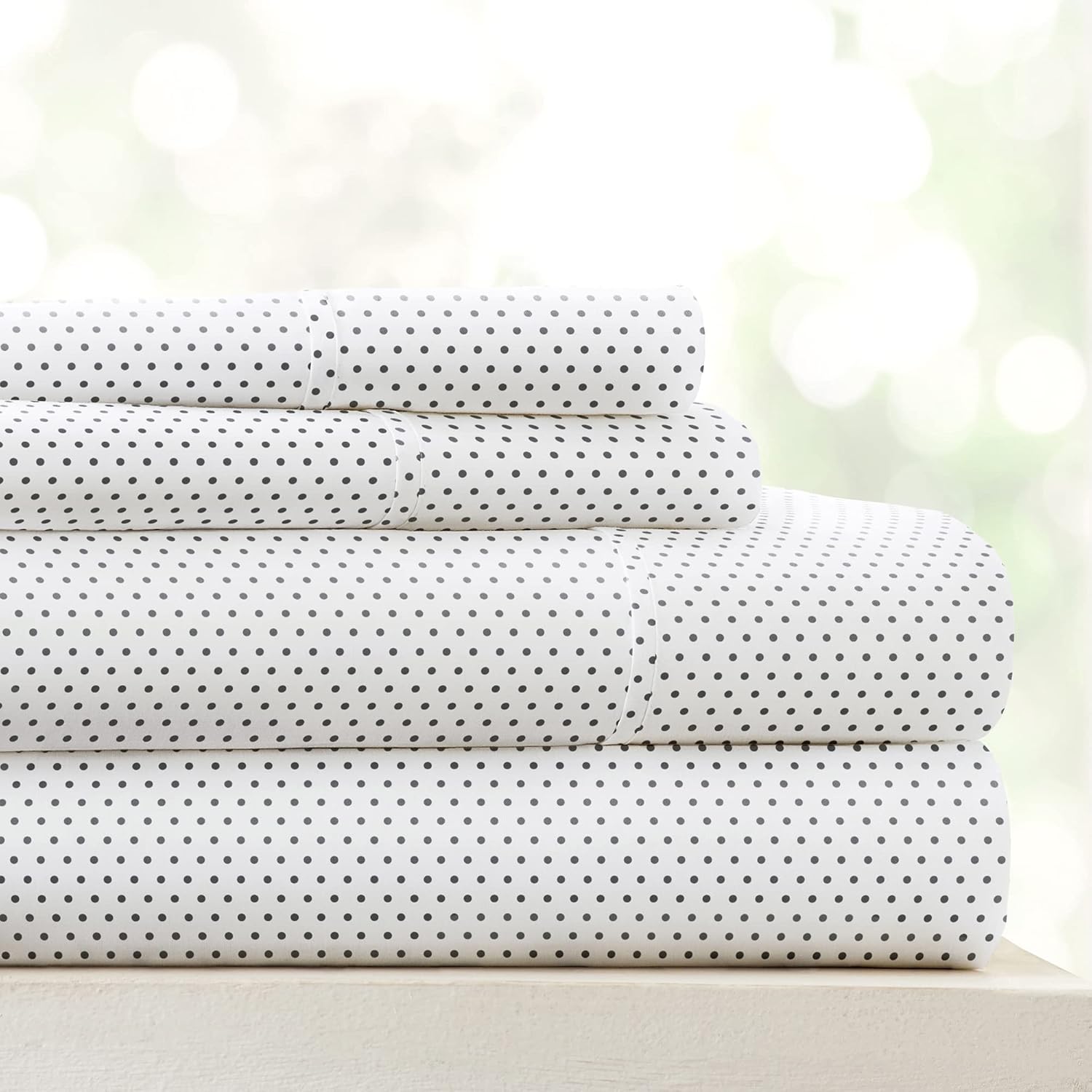 Linen Market 4 Piece Full Bedding Sheet Set (Gray Stippled) - Sleep Better Than...