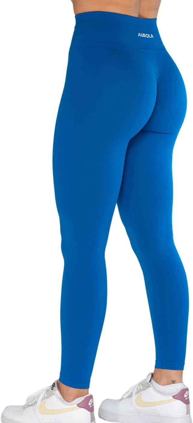 AUROLA Workout Leggings for Women Seamless Scrunch Tights Tummy Control Gym Fitn...